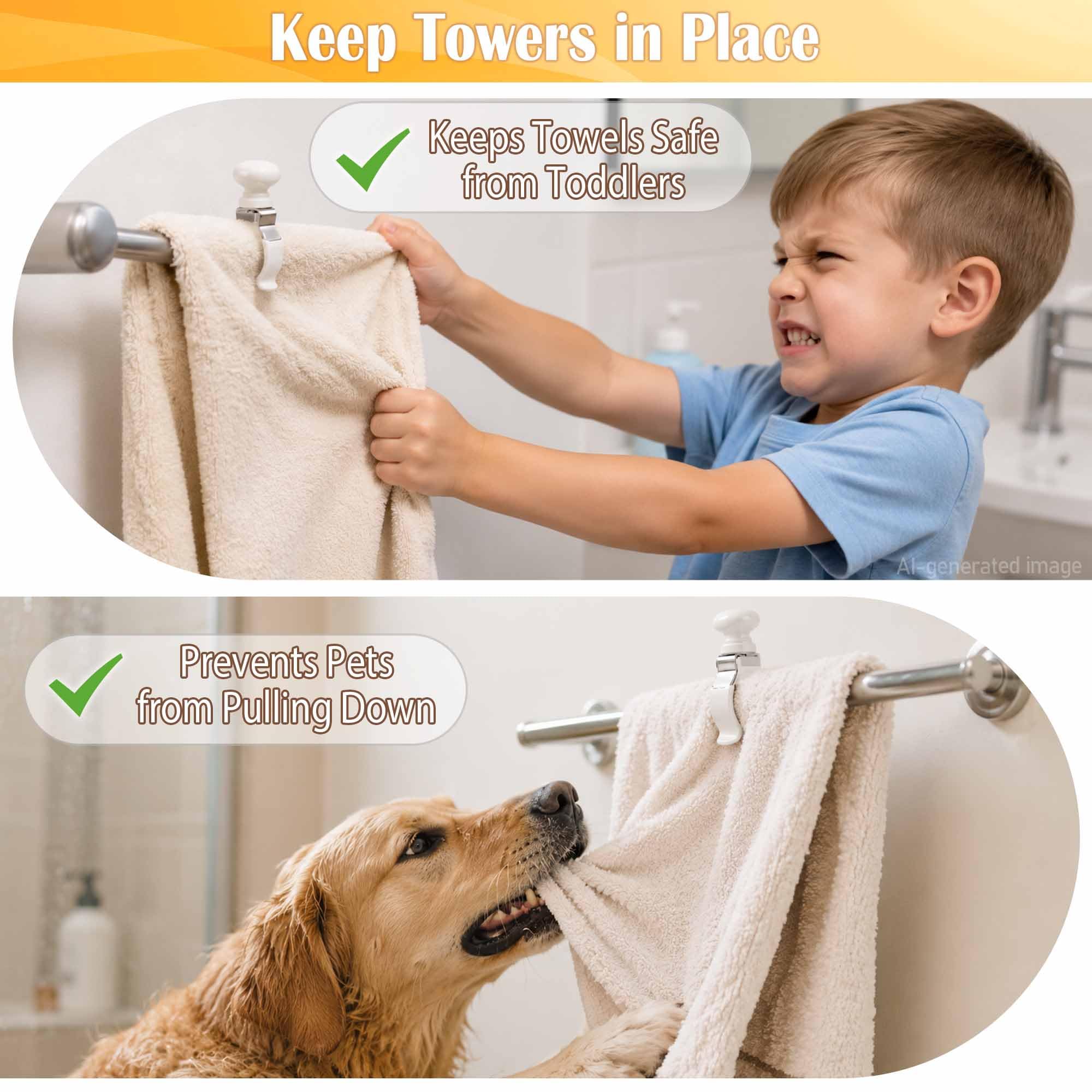 Kitchen Towel Clips - Strong Grip & Heat Resistant -3 Kitchen Towel Clips - Strong Grip & Heat Resistant -3