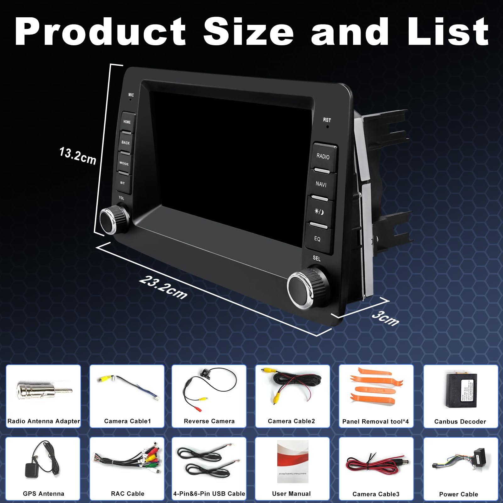 Autoradio per Fiat Panda 169 (2003-2012) con Android Auto e CarPlay Wireless, RDS Car Radio Android Stereo con Telecamera Retromarcia/Mic/CANbus BOX/App Store 2G+32G