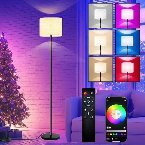 Smart Floor Lamp with APP & Remote Control - Dimmable