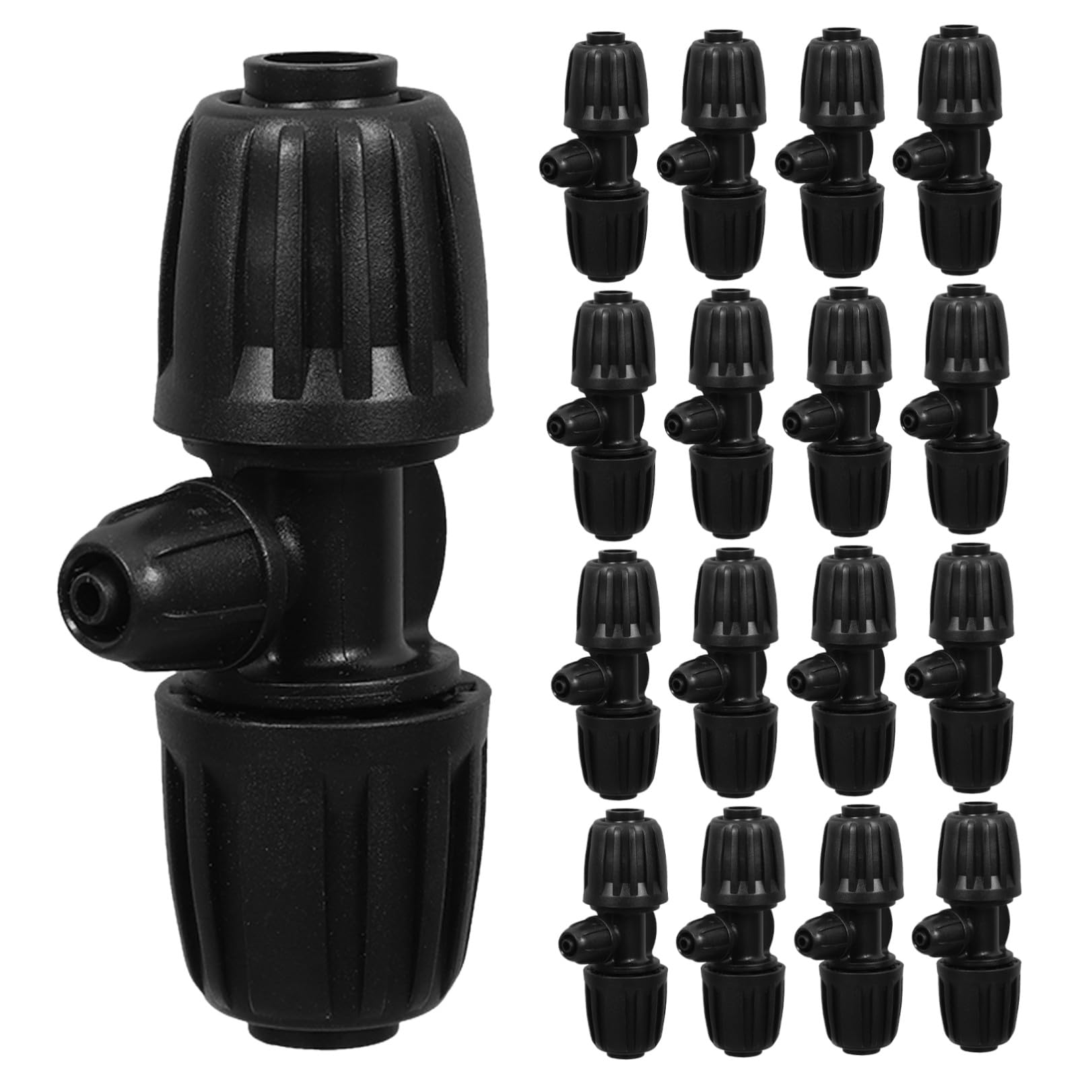 YARNOW Raccordi a T per Irrigazione a Goccia, Connettori per Tubo 1/2"-1/4", Struttura di Bloccaggio Sicura in Pp, 30 Pezzi per Giardino