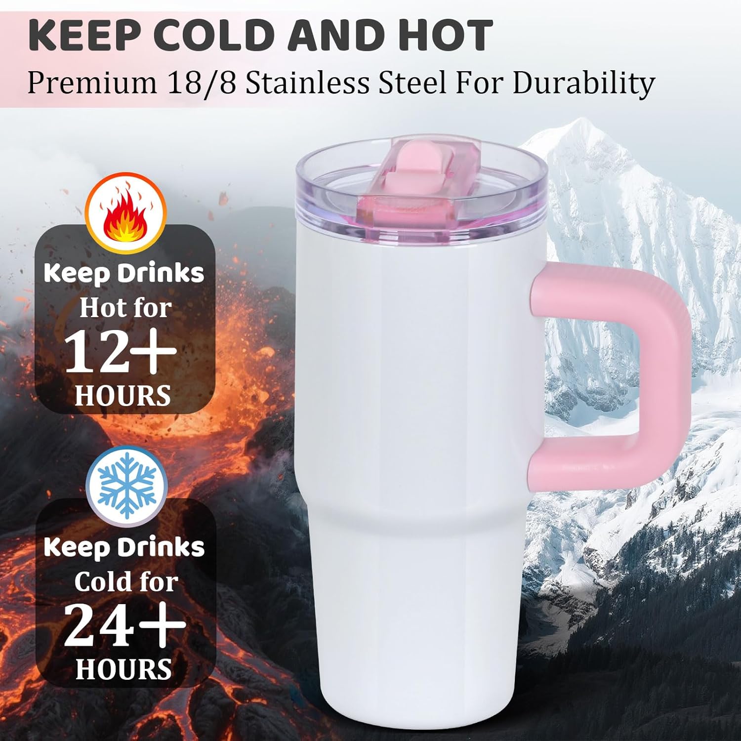 4 Pack 14 Oz Sublimation Tumblers Bulk for Kids with Handle & Splash Proof Detachable Flip Straw Lid, Kids 14 Oz Stainless Steel Double Insulated Sublimation Tumbler Blanks (Mixed Colors) - Image 4