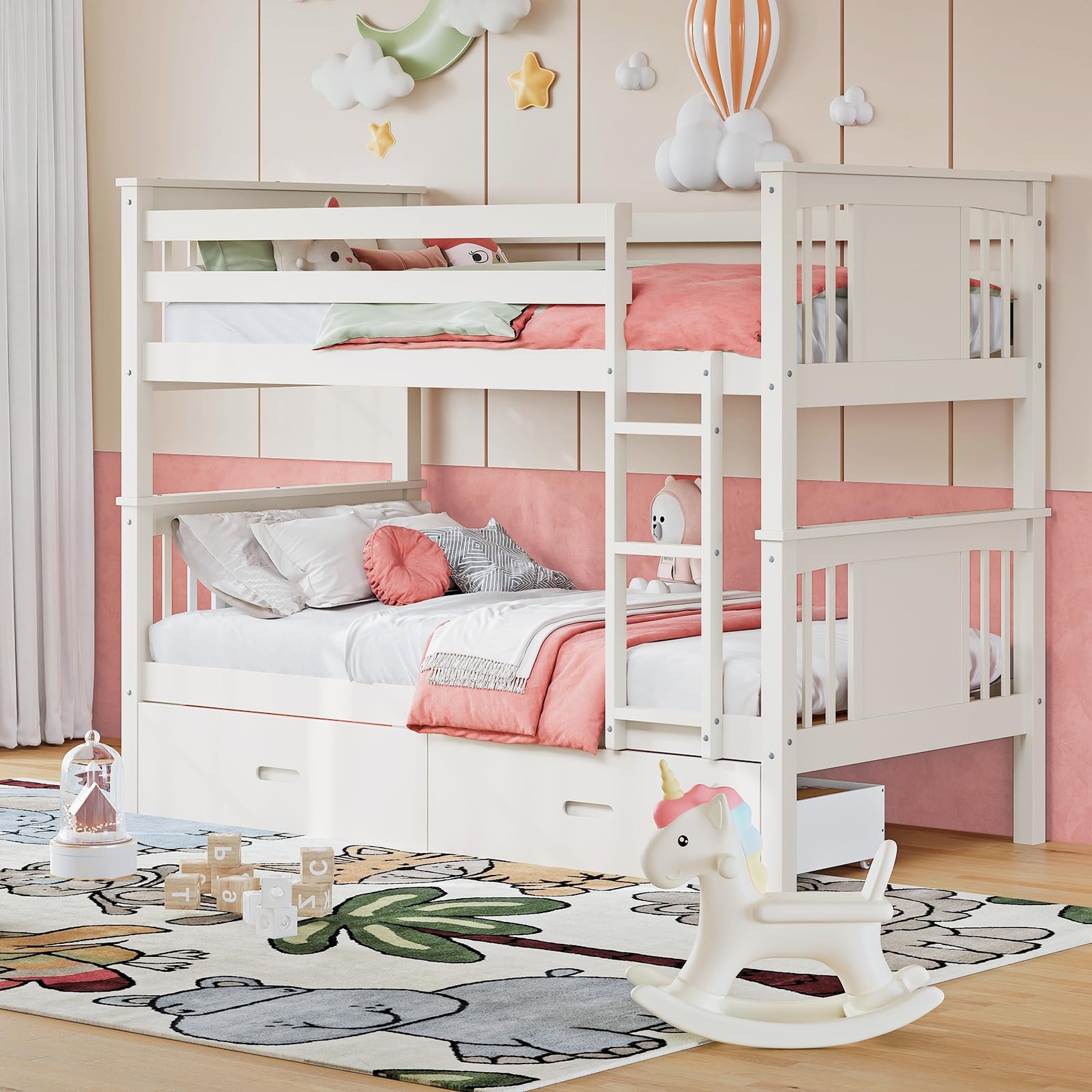 FUQARHY Wood Twin Bunk
