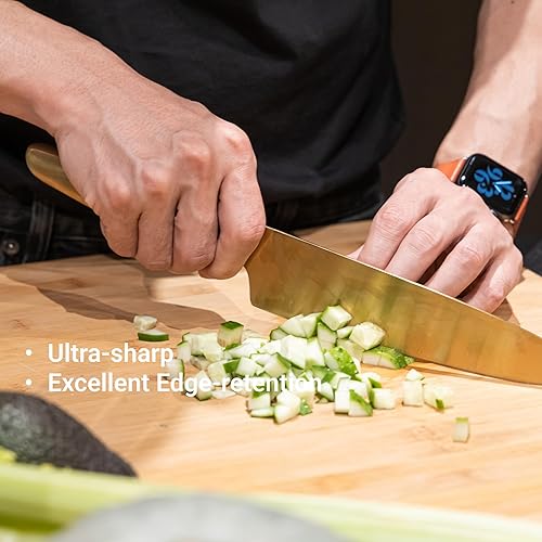 Miniatura 3 de Hast Cuchillo de chef profesional de 8 pulgadas, acero en polvo ultra afilado, alto rendimiento, diseño ligero, mango ergonómico, decoración