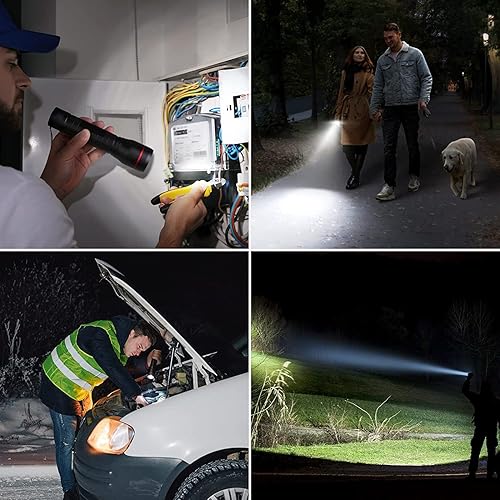 Miniatura 7 de Lepro Linterna táctica LED, linterna LE3000 de alto lúmenes, 5 modos de iluminación, zoomable, resistente al agua, adoptada por Osram P9 LED,