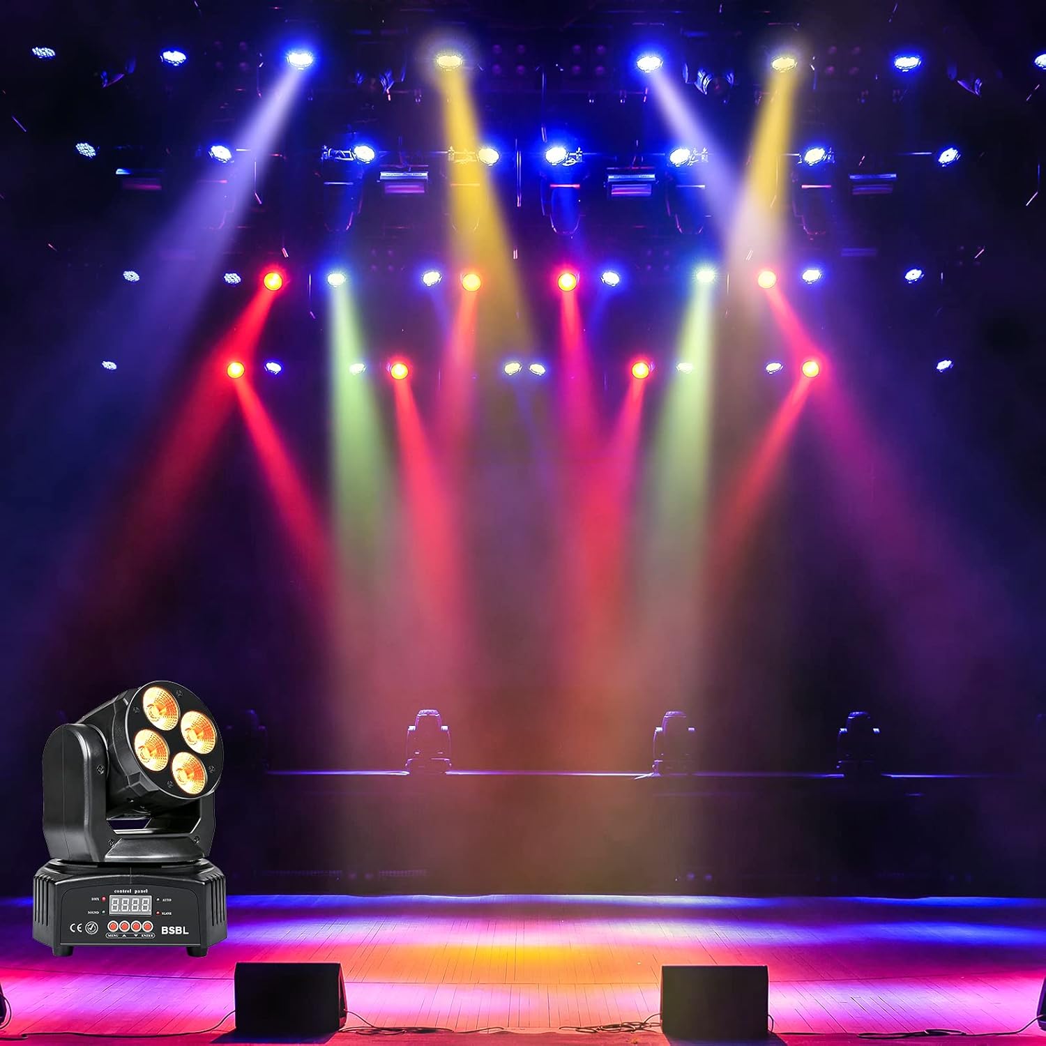 50W RGBWA+UV 6 in 1 LED Moving Head DJ Light with Sound Active & Professional DMX512 16/18CH Wash Effect Stage Lighting for Parties KTV Bar Show Wedding Ceremony...