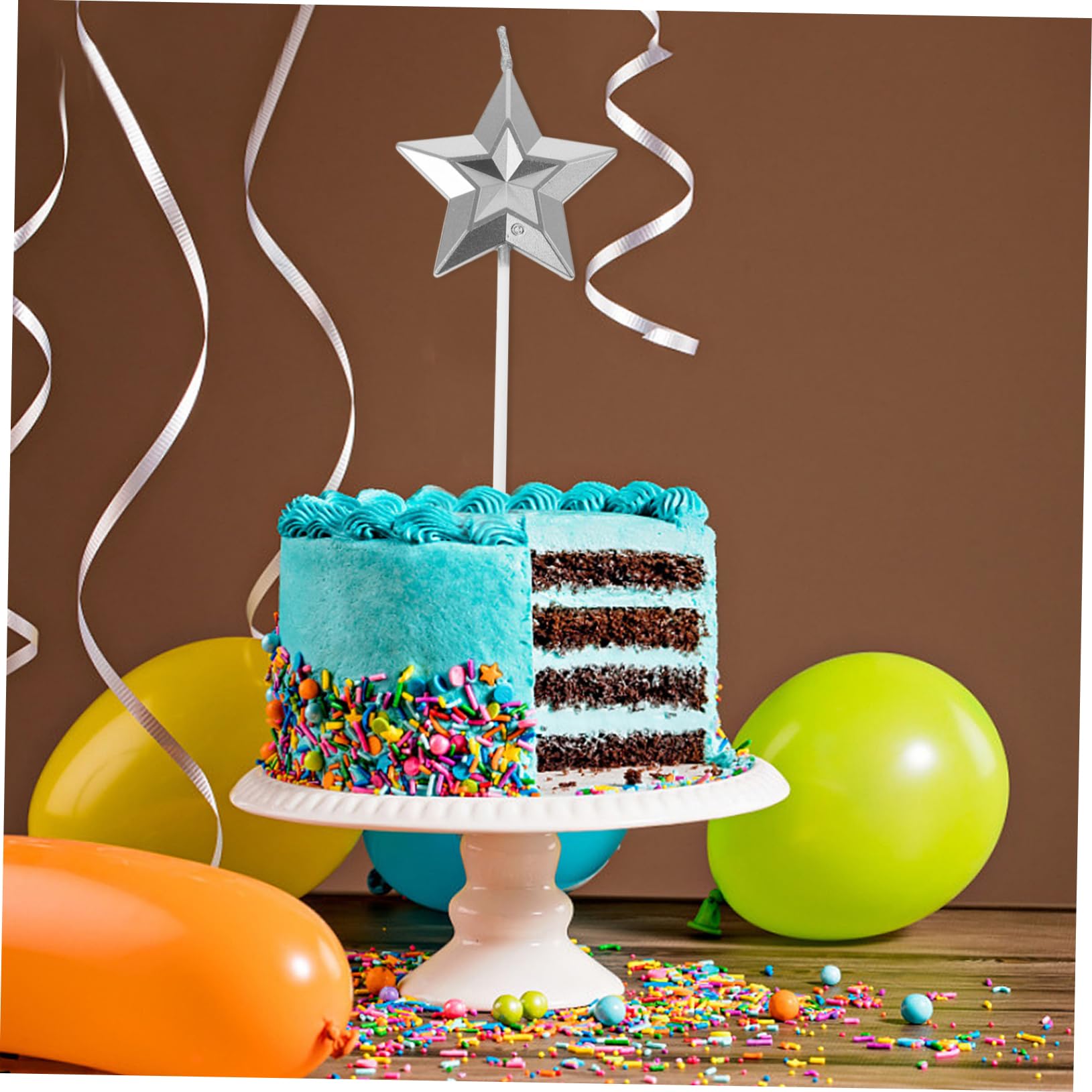 PRETYZOOM 24 Piezas 1 Juego Vela Decorativa Estrella Accesorios para Pasteles Velas de Pastel en Forma de Estrella Ornamento decoración Boda Pastel de cumpleaños Suministros Celebridad Rubor