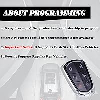 Vista 5 de MechanMagic Llavero de repuesto compatible con Cadillac Escalade 2015-2020 Escalade ESV 2015-2020 de proximidad inteligente sin llave, control