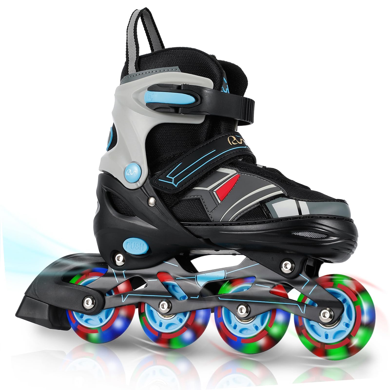 RunRRIn Adjustable Kids Inline Skates for Boys Girls with Full Light Up Wheels - Roller Skates for Kids Ages 6-12, Toddler Ages 3-5, Youth Women
