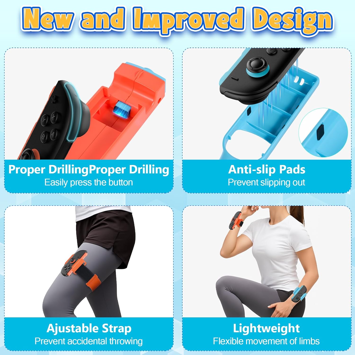 RunSnail 24 in 1 Switch/Switch2 Sports Accessories for Nintendo Switch 2, for Authentic Sports Experience, Family Gatherings, Social Icebreaker, with Storage Bag - Image 7