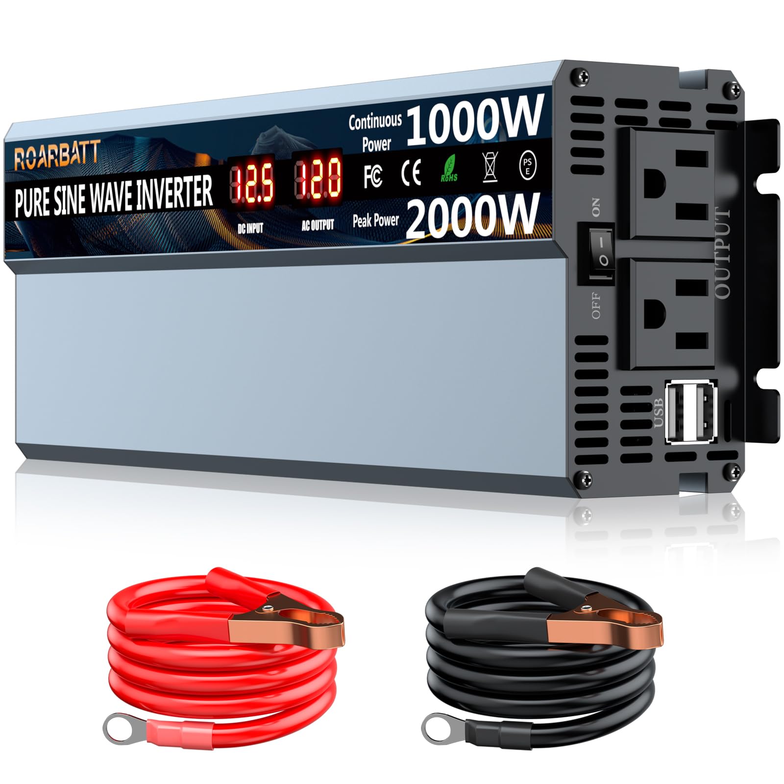 ROARBATT 1000W Pure Sine Wave Power Inverter