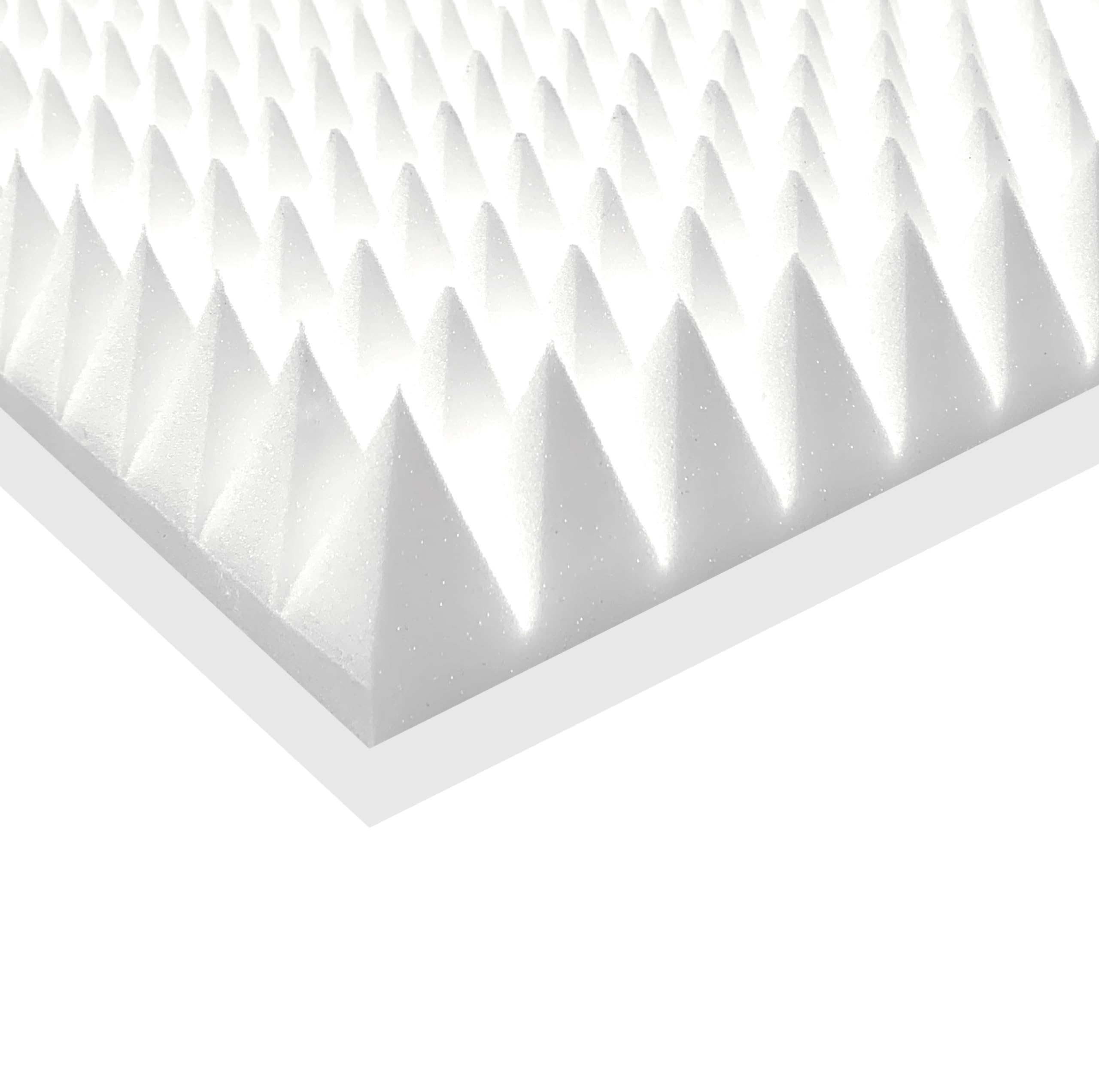 40 Schaumstoff Pyramiden, Platten in je ca. 50x50x7cm (=ca. 10 m²), in der Farbe Weiss, Pyramidenschaumstoff, Noppenschaumstoff, Schaumstoff