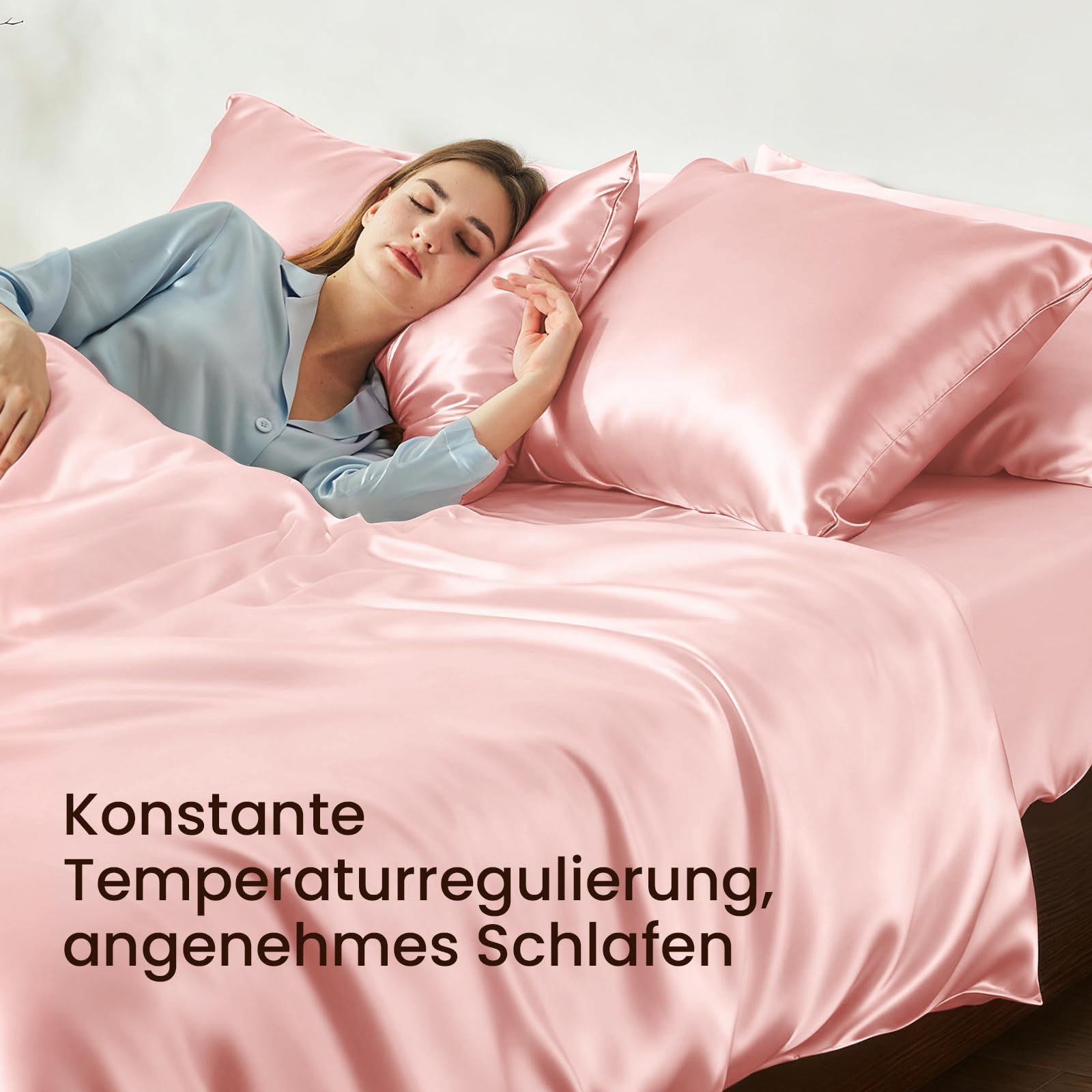 Housse de Coussin en Soie de mûrier avec Fermeture éclair, Taille Standard, Douce, Respirante, Lisse et