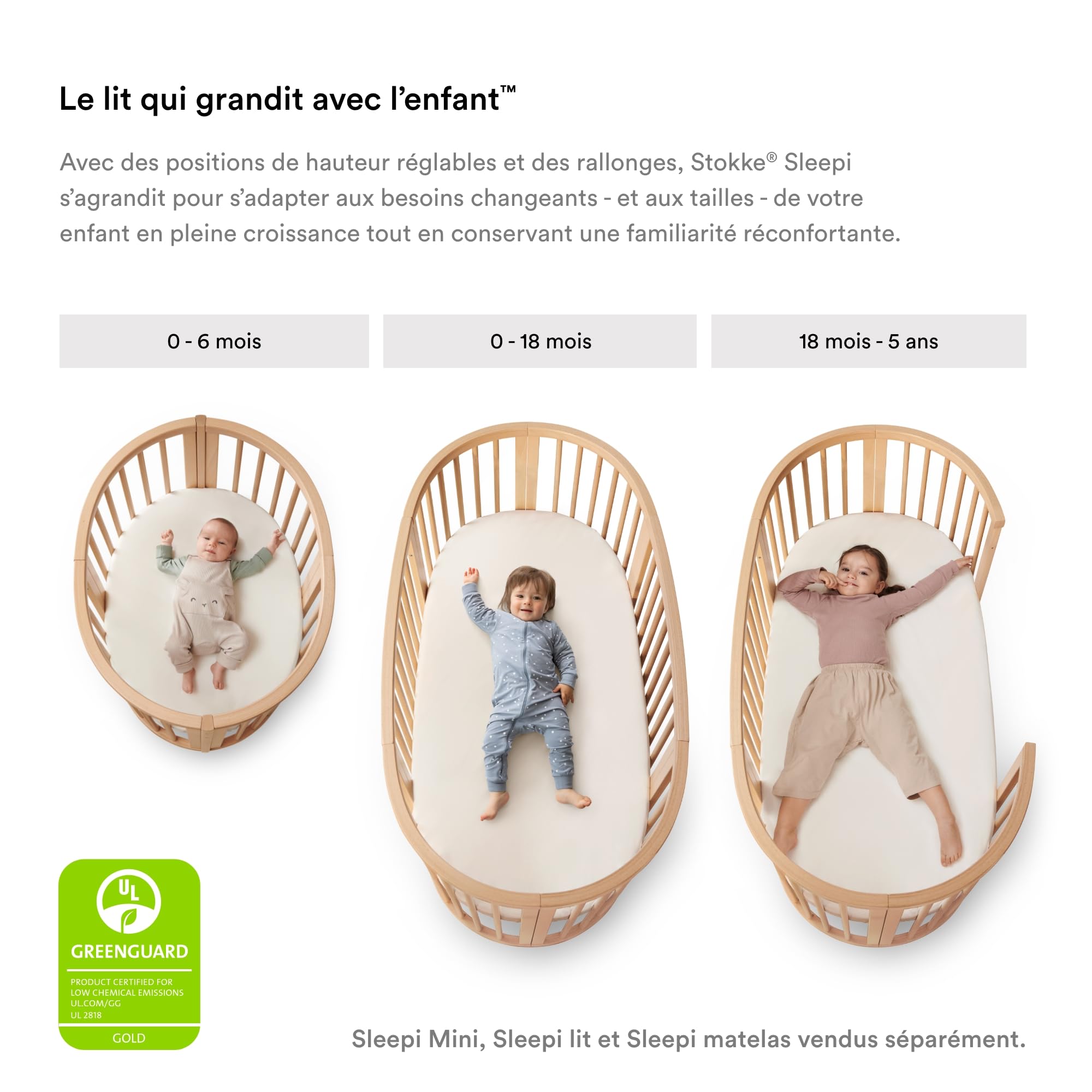 Stokke Sleepi revêtement en Maille V3, Blanc - Maille 3D Respirante pour Un Sommeil en Toute sécurité - Compatible avec Le lit Sleepi - Lavable en Machine