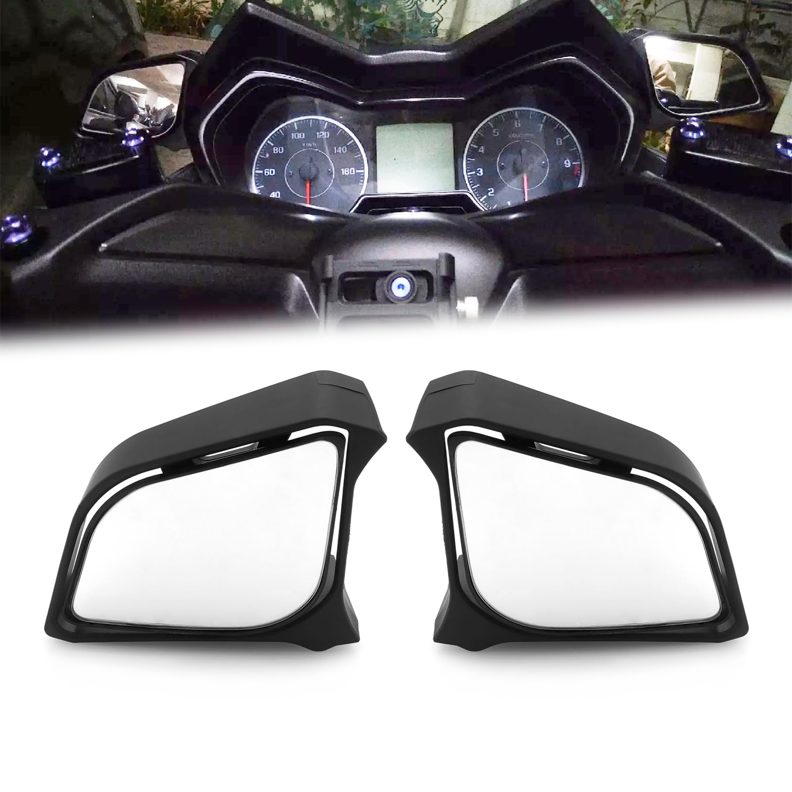 Specchietto retrovisore moto compatibile con XMAX X-MAX 250 300 400 2017-2022 Specchietti retrovisori laterali Modifica lente bianca convessa