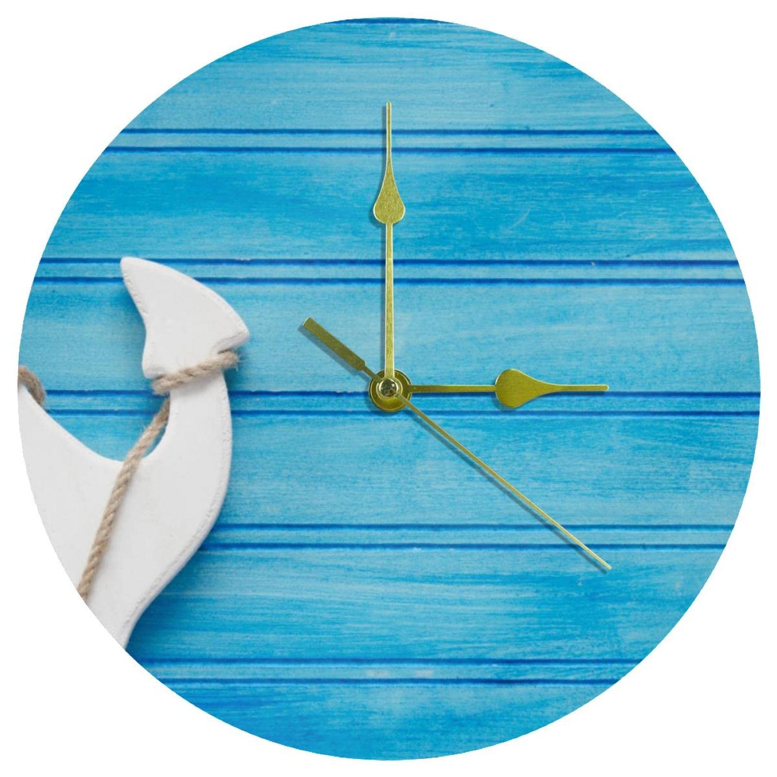 Horloge murale silencieuse sans tic-tac en acrylique bleu 24 cm pour bureau