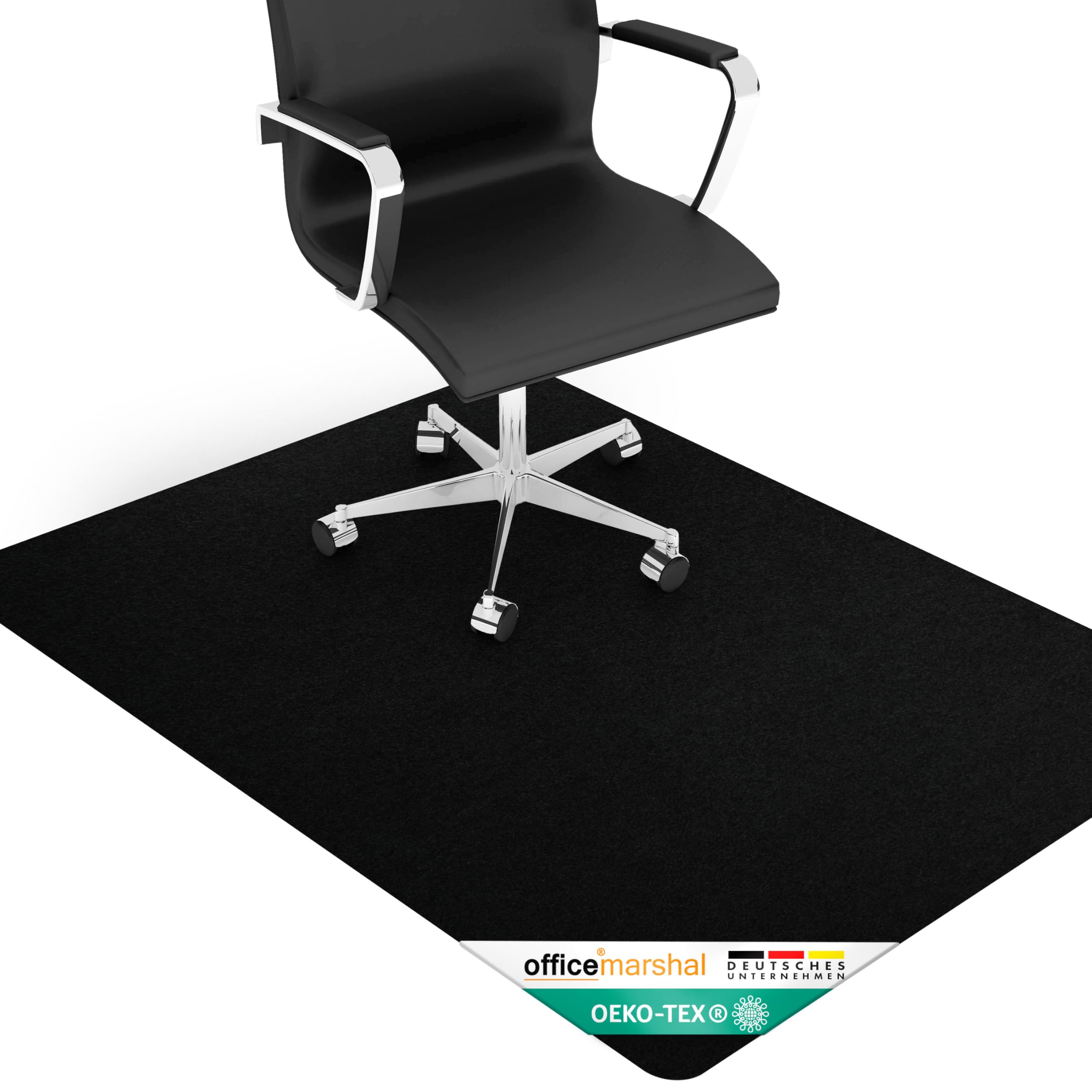 OfficeMarshal Tapis De Protection Sol Chaise De Bureau Gris 120x100 Cm - Protège Parquet, Carrelage Et Stratifié Des Roulettes Et Chocs
