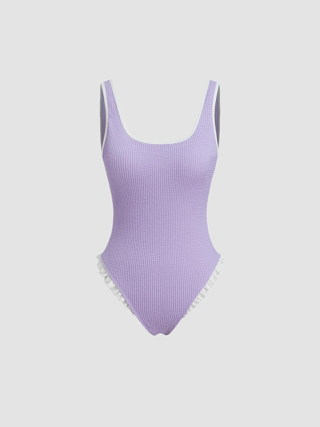 CIDER X Polly Pocket - Women's One Piece Swimsuit Ruffle Trim Square Neck Swimwear