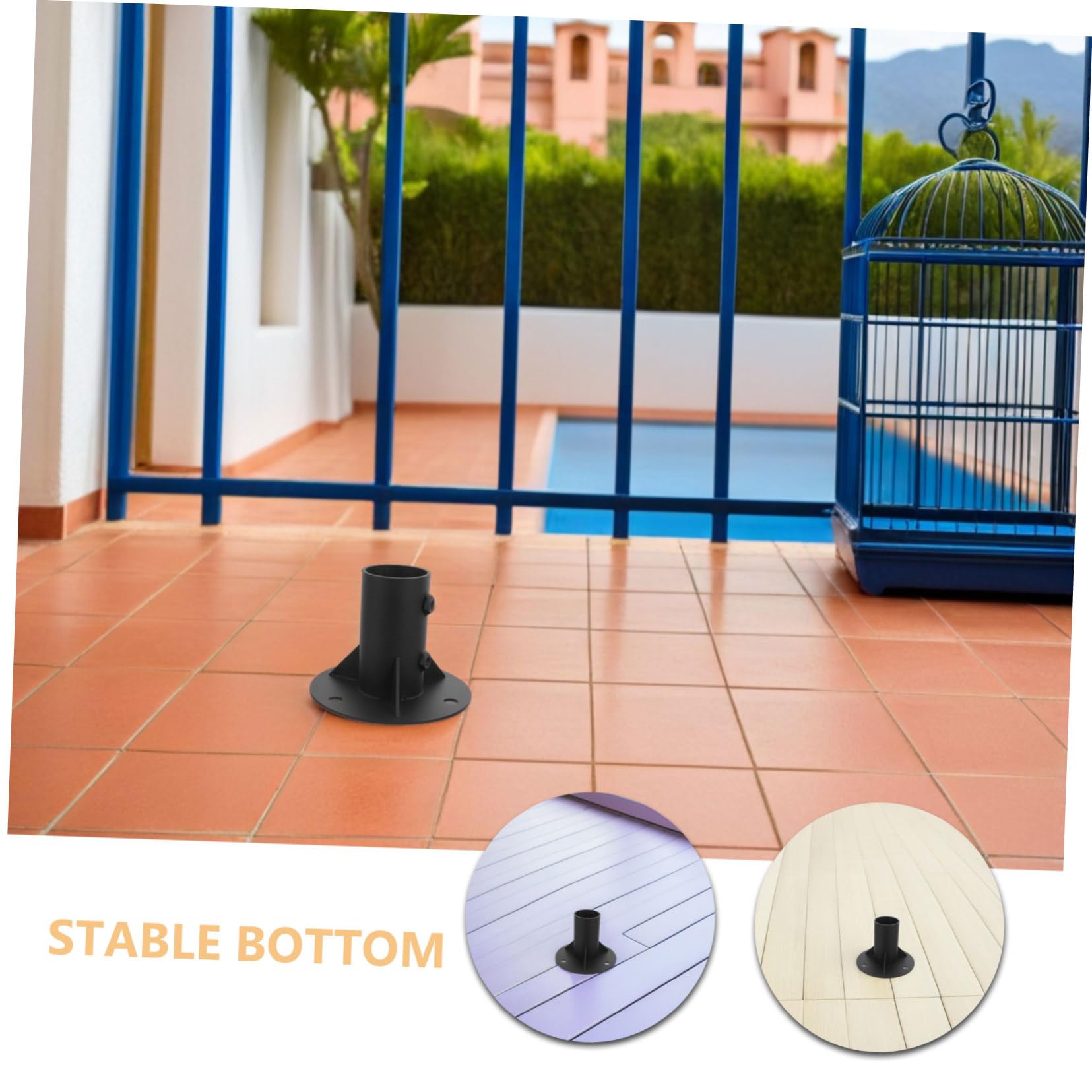 Heavy-duty Inner Diameter Metal Handrail Floor Flange Post Base for Outdoor Deck Railing And Flagpole Mounting