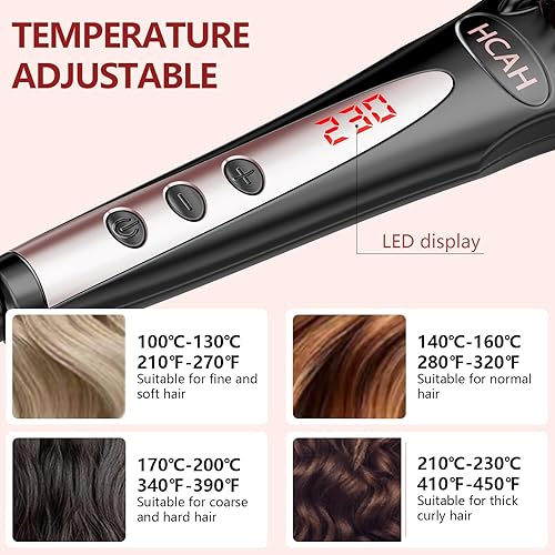 Miniatura 5 de Cepillo alisador de cabello para mujer, cepillo alisador de pelo de cerámica de iones negativos con protección antiquemaduras, doble voltaje mundial