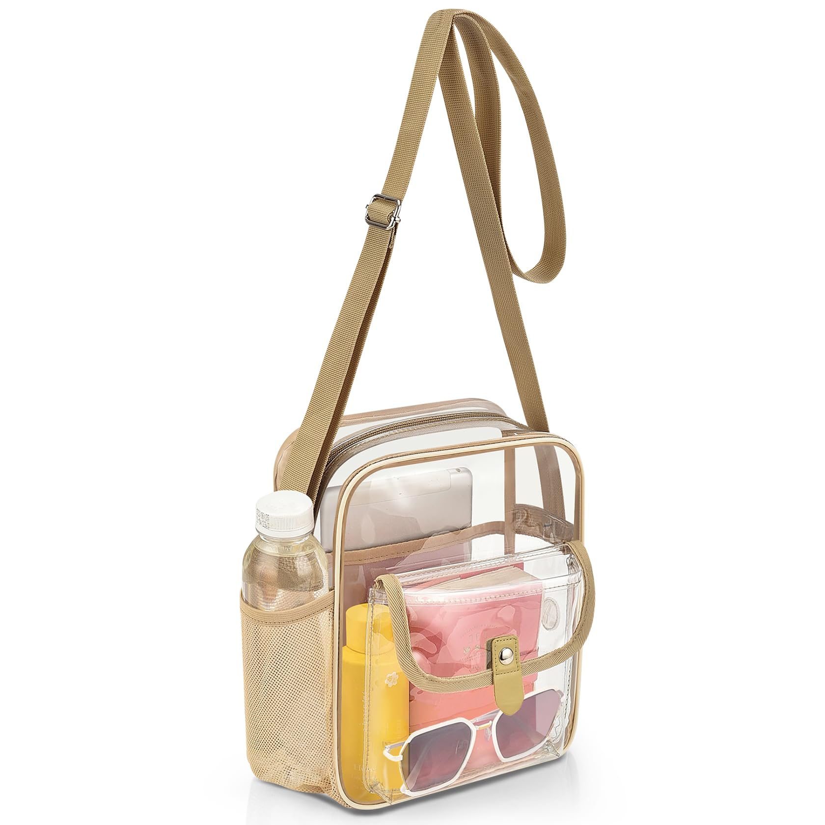 SPODEARS Clear Crossbody Bag for Stadium with Bottle Holder