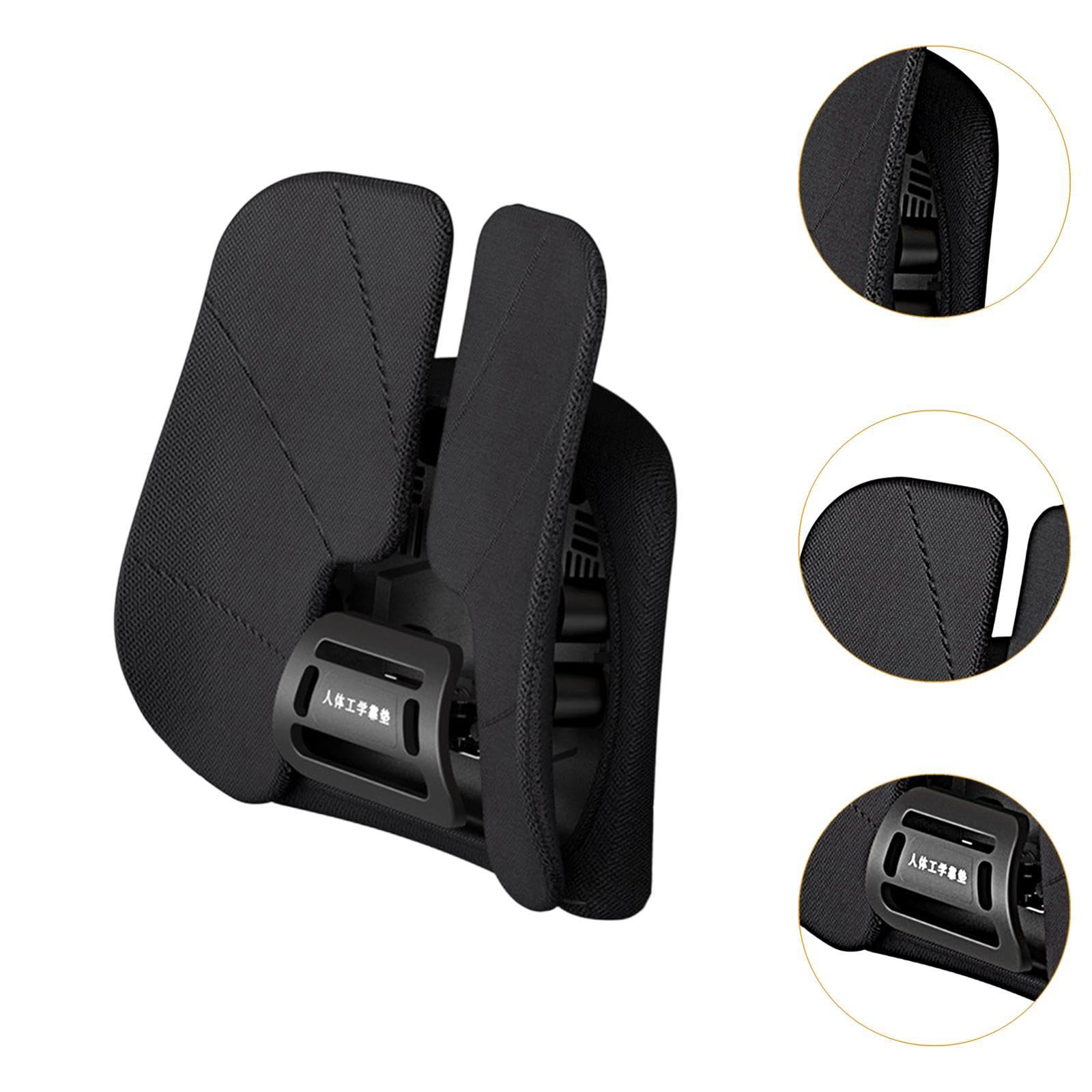 Supporto Lombare Cuscino per Seduta Ergonomico Poggiapolsi per Sedia Scrivania Cuscino Regolabile Traspirante Cuscino Schiena Lavabile Adatto per Casa, Nero