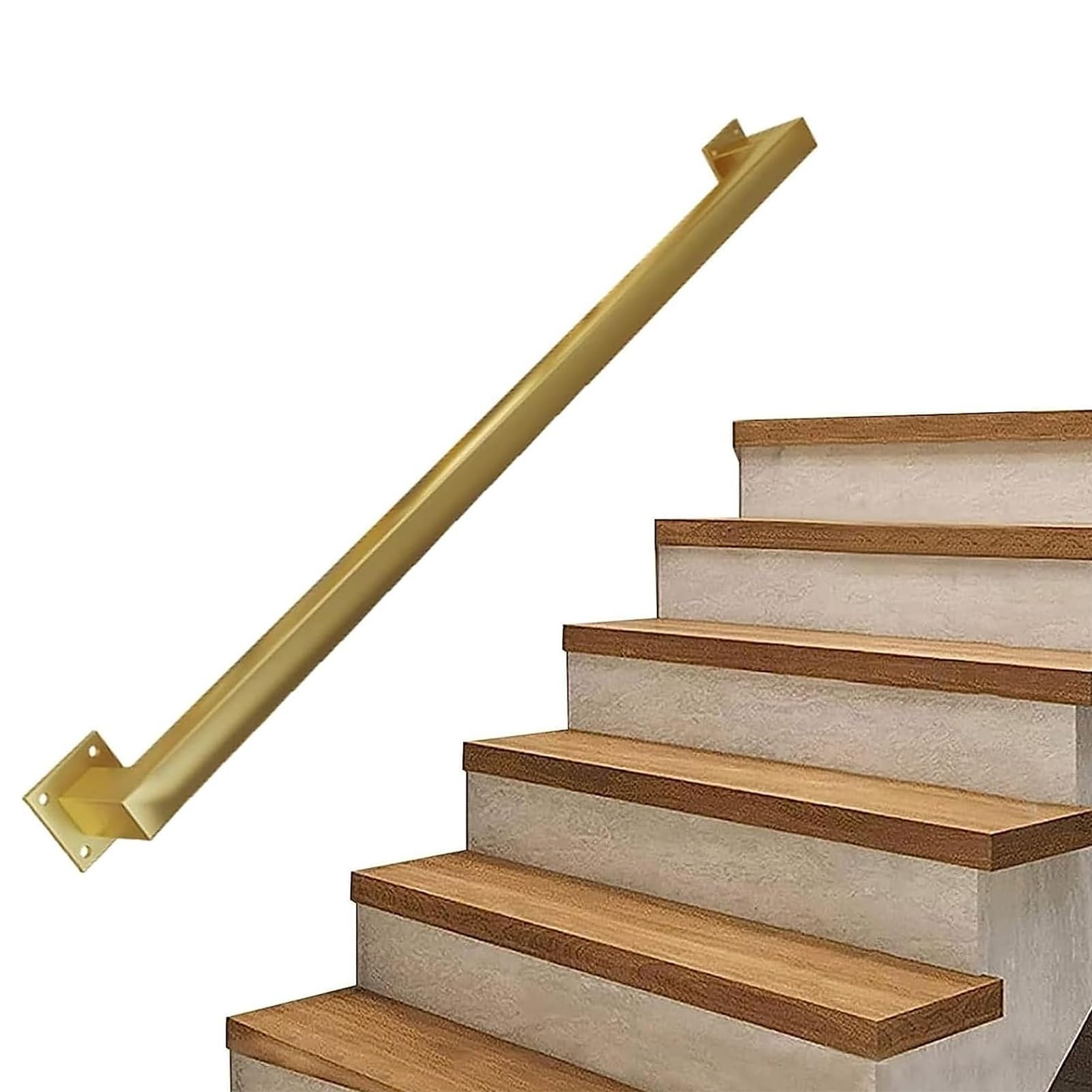 Main courante en fer forgé carré haute résistance pour sécuriser un escalier moderne de 4m80
