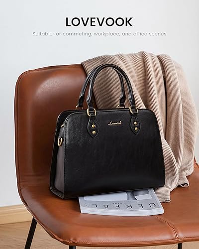 Miniatura 8 de LOVEVOOK Monederos y bolsos para mujer, estilo vintage, de cuero, con asa superior, bolso de hombro, bolso cruzado para mujer