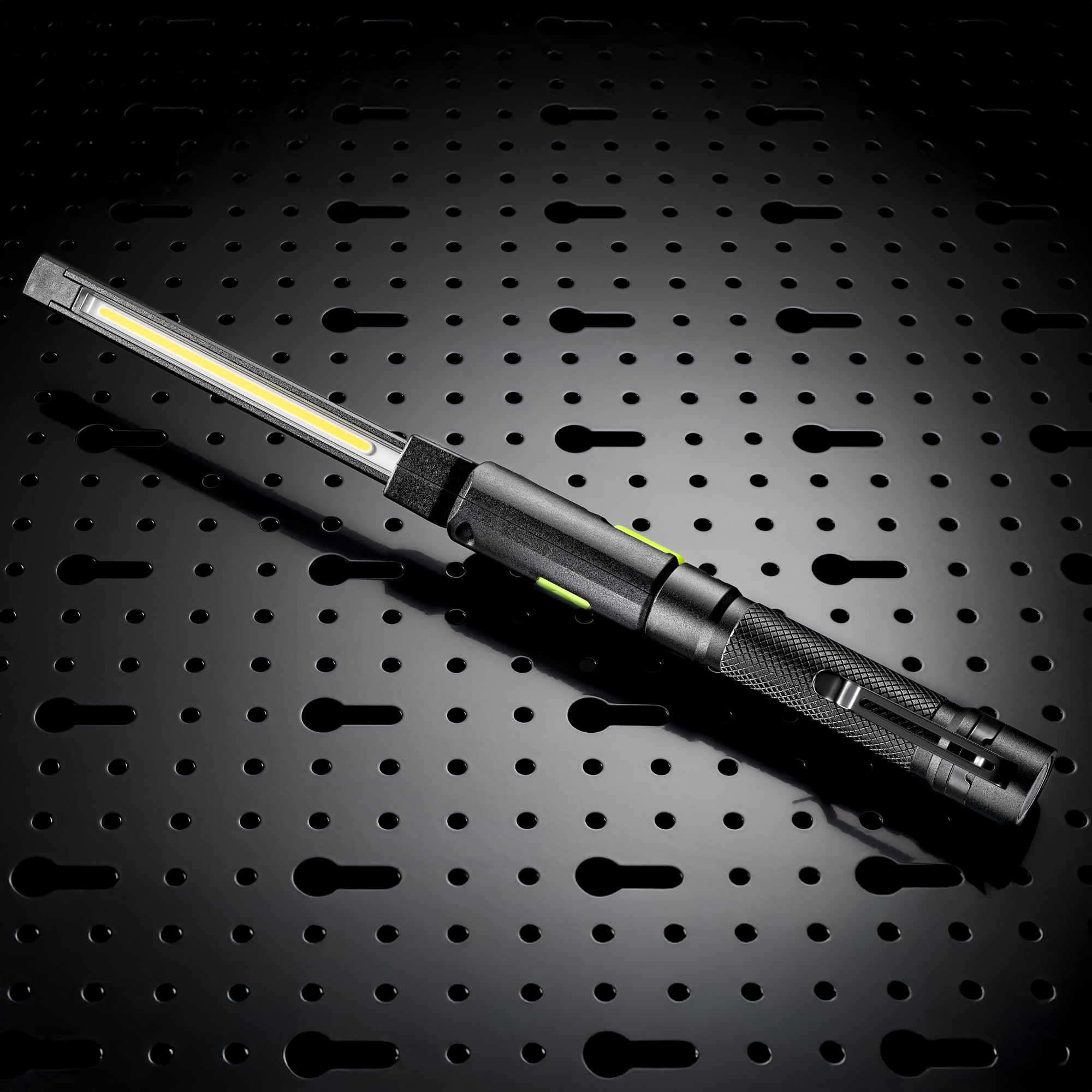 Unilite IL-425R LED-Inspektionsleuchte mit USB-Anschluss, wiederaufladbar, hochwertig, schlank, faltbar, 425 Lumen, zusätzliche Heck- und Ober-Taschenlampe, starker Magnetfuß, Schnellladung Typ C