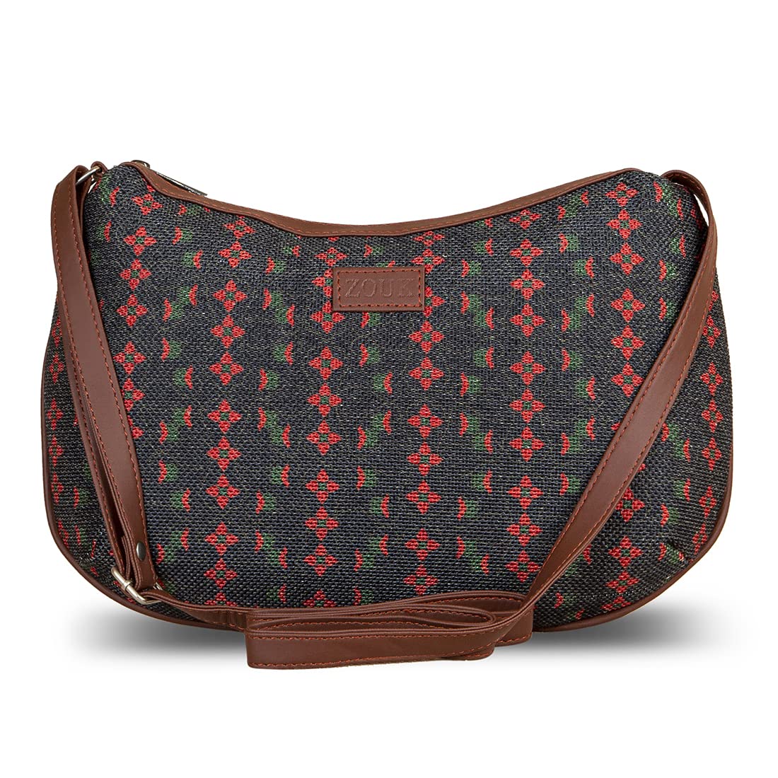 ZOUK Womens Handcrafted Black Printed Cross Body Sling Bag for Office and College (B09VPPCLFX) Amazon Price History, Amazon Price Tracker