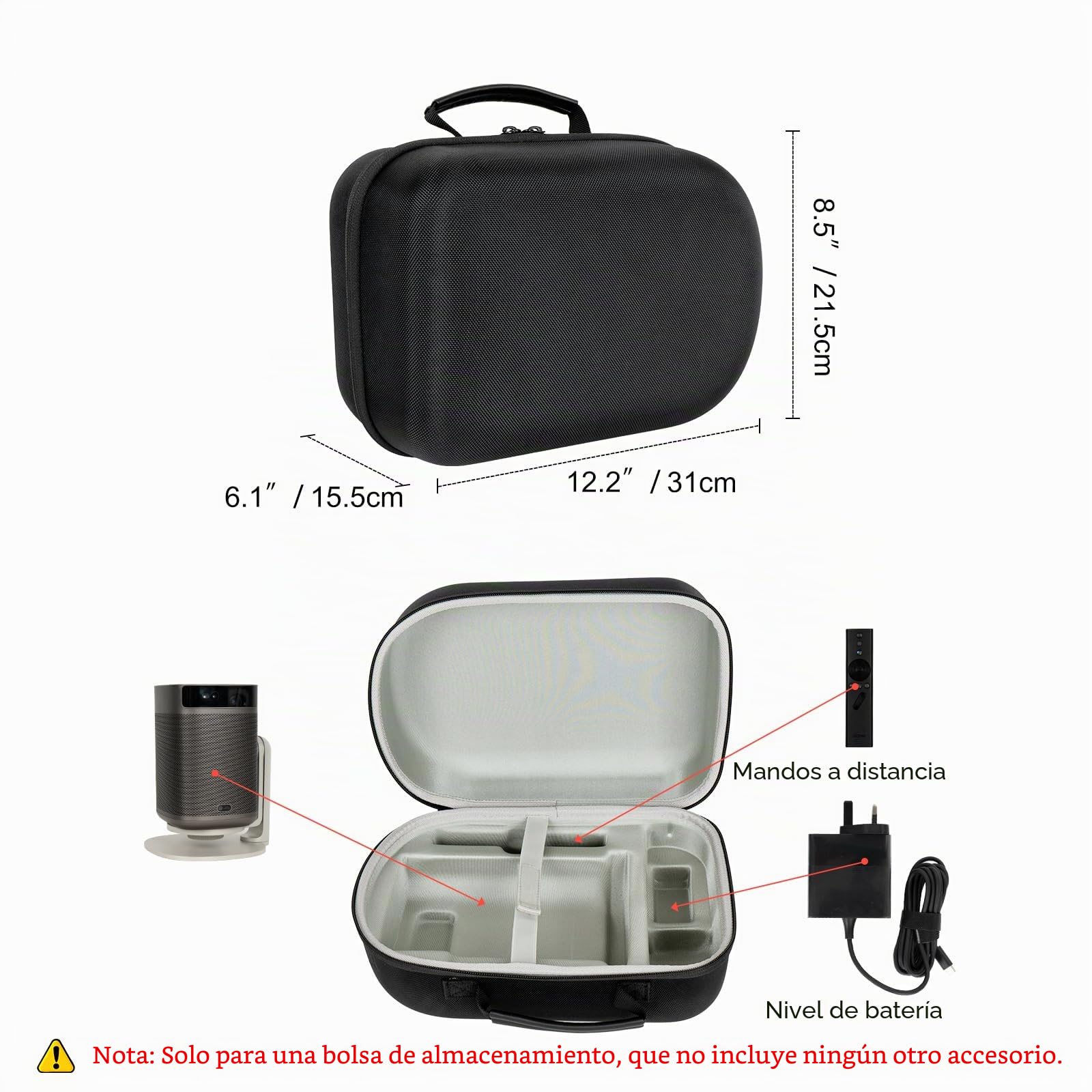 Funda rígida compatible con XGIMI MoGo 2 Pro 1080P portátil y MoGo 2 Mini Proyector, Caja de Transporte para MoGo 2 Proyector