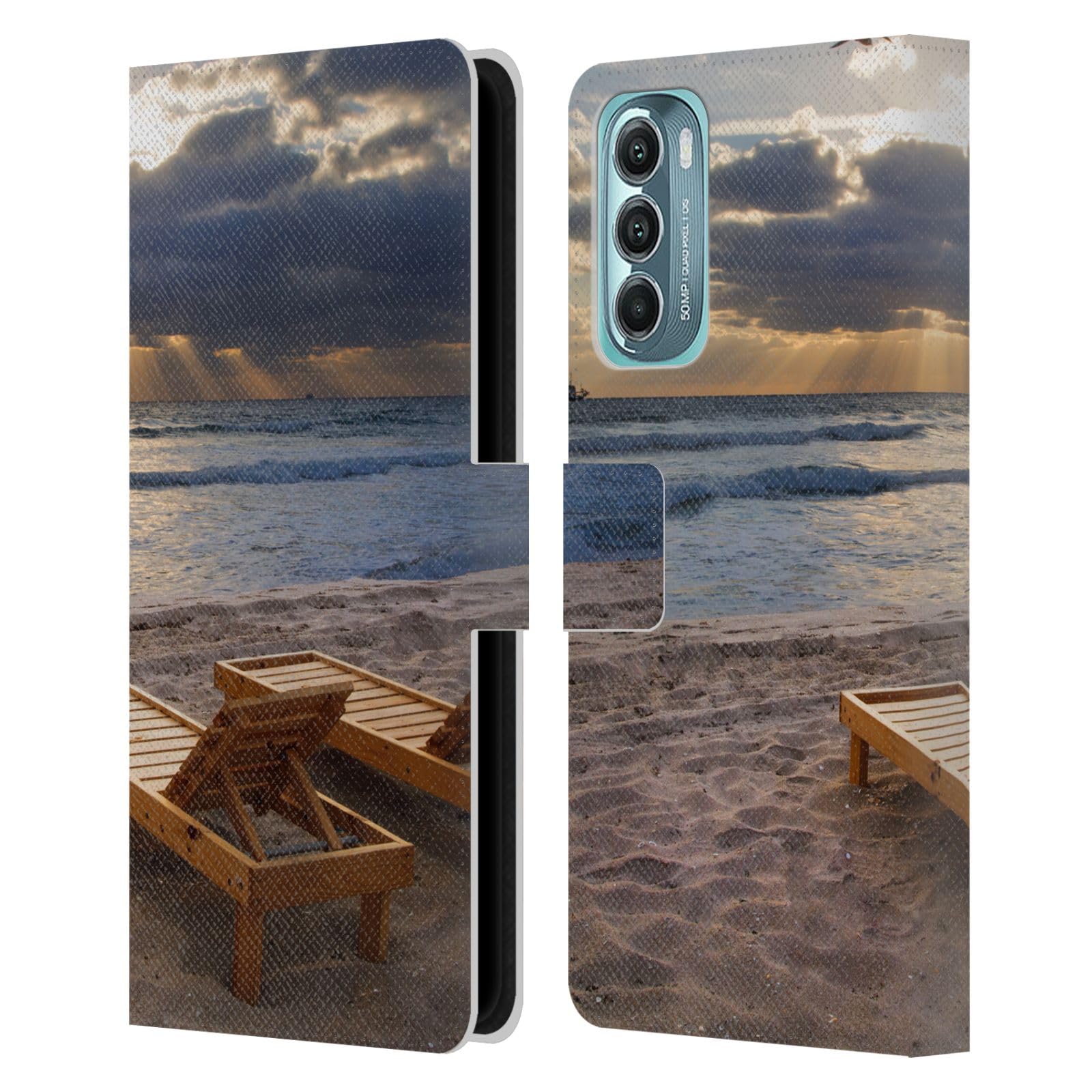 Head Case Designs Officially Licensed Celebrate Life Gallery Catching Rays Beaches 2 Leather Book Wallet Case Cover Compatible with Motorola Moto G Stylus 5G (2022)