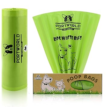 PORTWORLD Dog Poop Bags Biodegradable, Eco-Friendly, Leak-Proof, Pet Waste Bags Refill Rolls (350 Count)