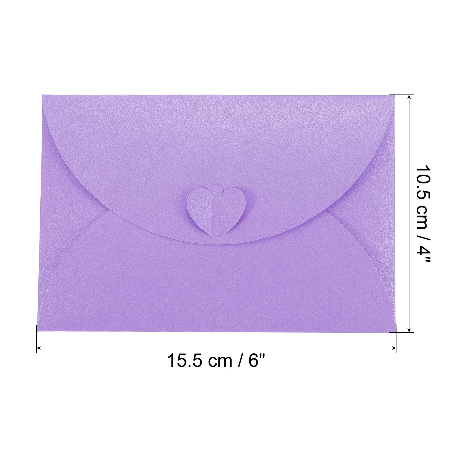 PATIKIL Gift Card Envelopes, 50 Pack Heart Shaped Clasp Photo Gift Card Holders Mini Envelope for Birthdays Weddings Purple - Image 2