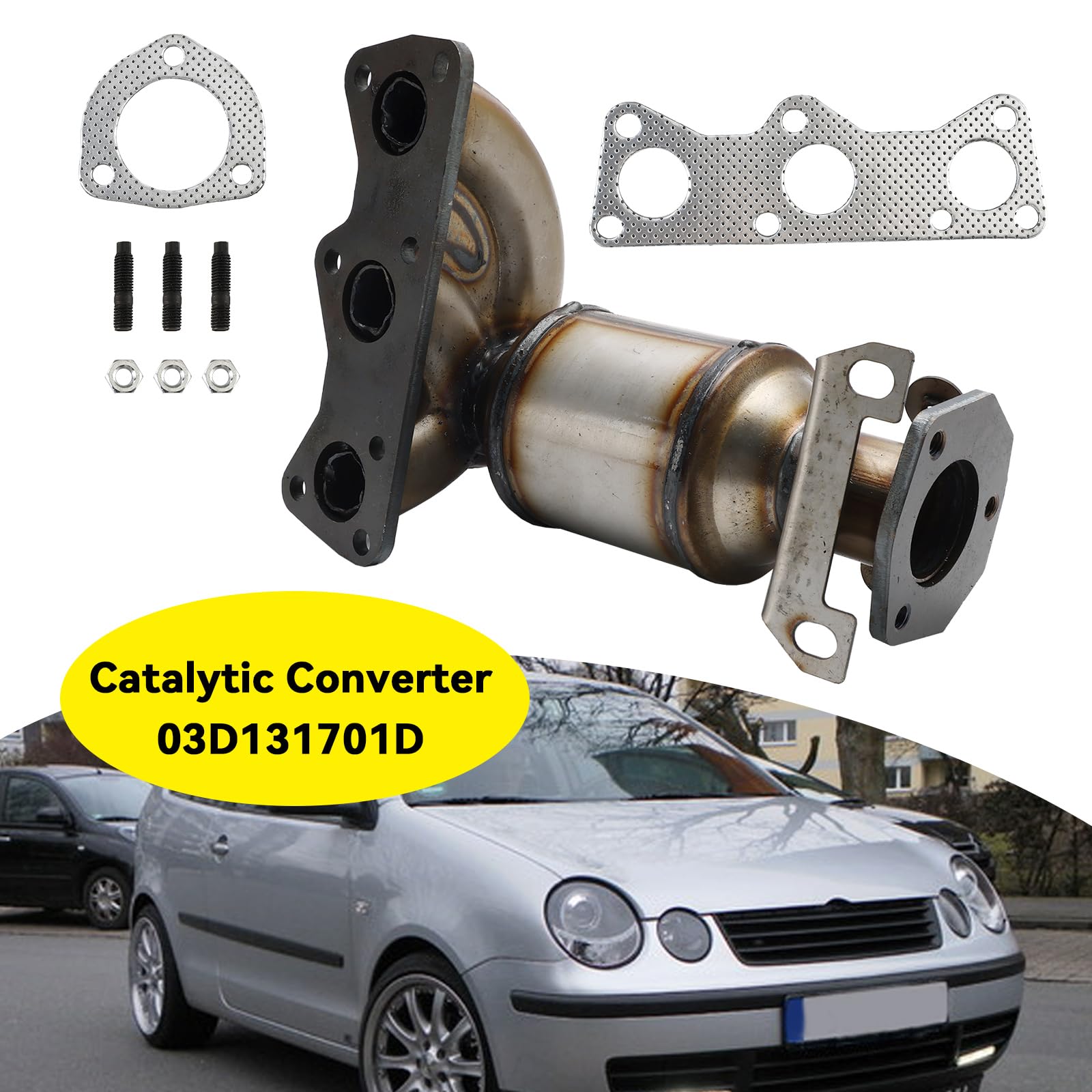 Topteng Catalytic Converter Type Approved 03D131701D Apto para VW Polo 9N 1.2 04 to 09