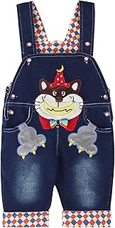 Niños Peto Vaqueros Overalls Niñas Mono Pantalón Largo Ajustable con Estampados Animales Casual Moda