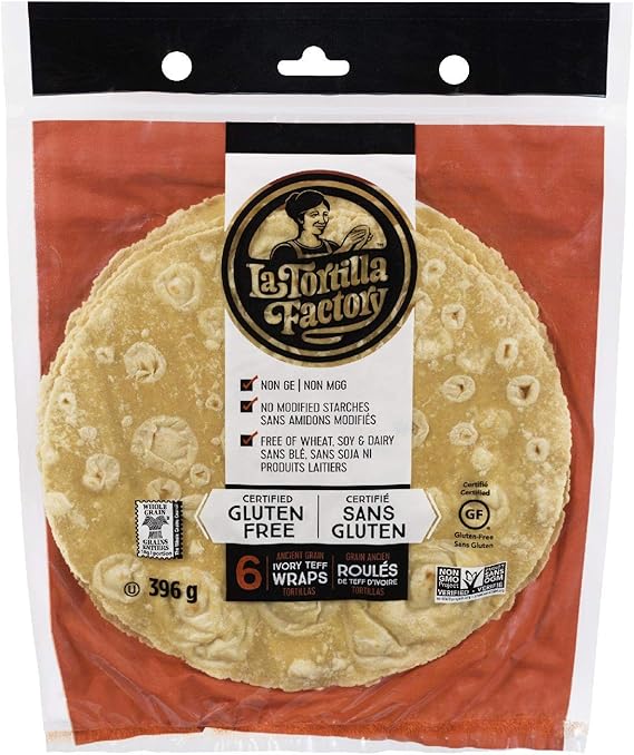 La Tortilla Factory GlutenFree Ancient Grain Ivory Teff Wraps, 6Pack