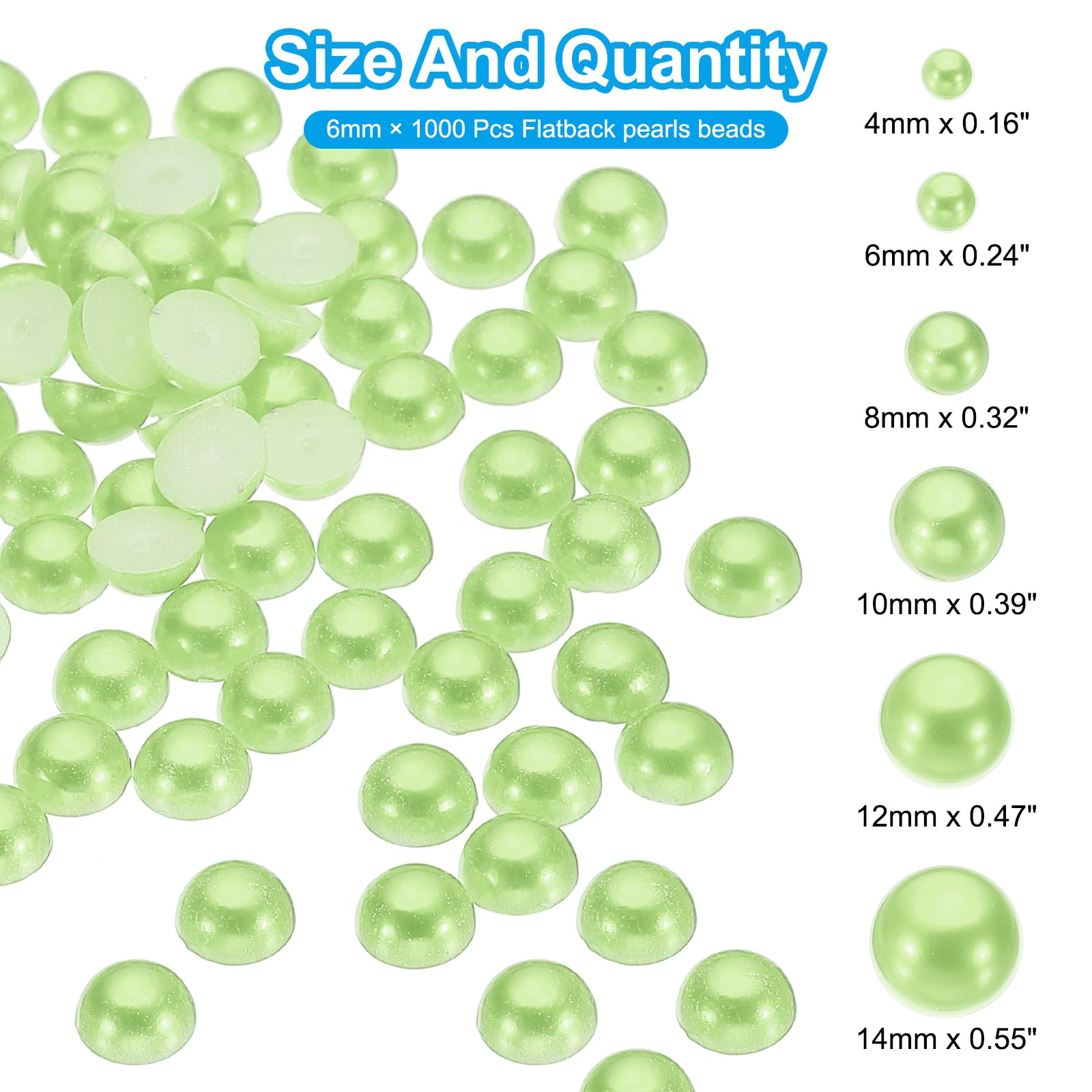 PATIKIL 1000Pcs Flatback Pearls Beads for Crafting 6mm Half Round Resin Beads Flatback Pearls for Nail Charms Handmade Phone Case Embellishment - Image 2