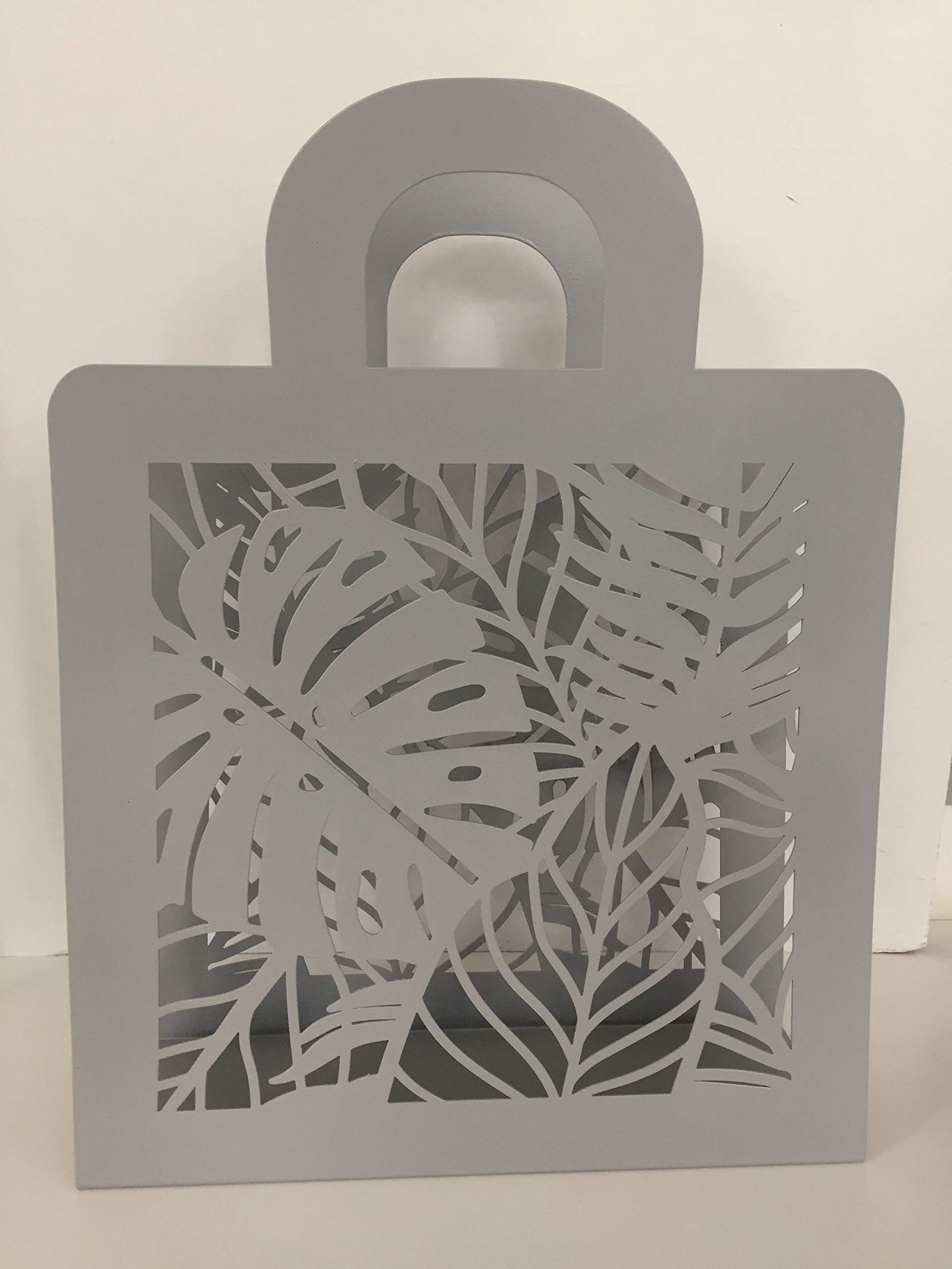 Revistero de metal gris claro Mascagni revistero vertical metálico para salón y oficina