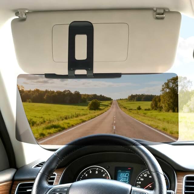 Polarized Anti-Glare Car Visor Extender & Sun Blocker - UV 400 Protection for Day and Night Driving