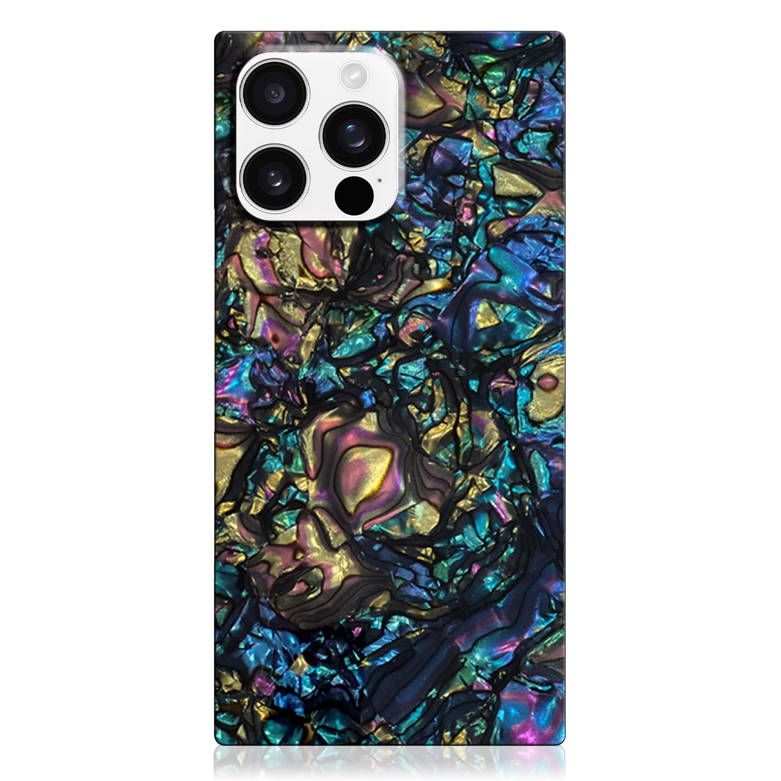 FLAUNT Official Square Protective Case - Compatible with iPhone 16 Pro - Compatible with MagSafe & Wireless Charging - Drop-Tested & Shockproof - (Abalone Shell)