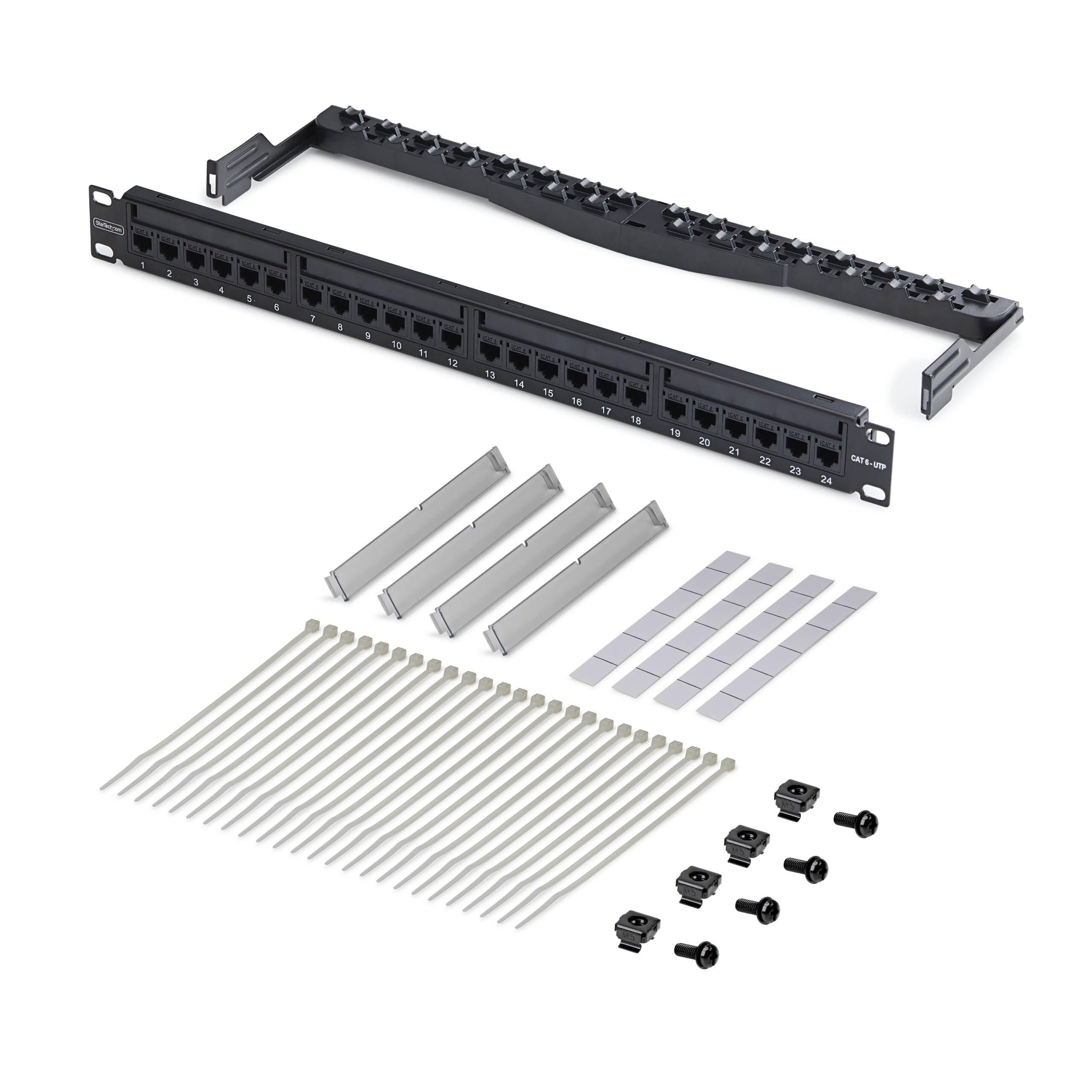 StarTech Panneau 24 Ports 1U Cat6 UTP à Coupleurs RJ45 (C6PANELUTP241UFT)