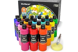 Shuttle Art 18 Colors Acrylic Paint for Canvas Painting