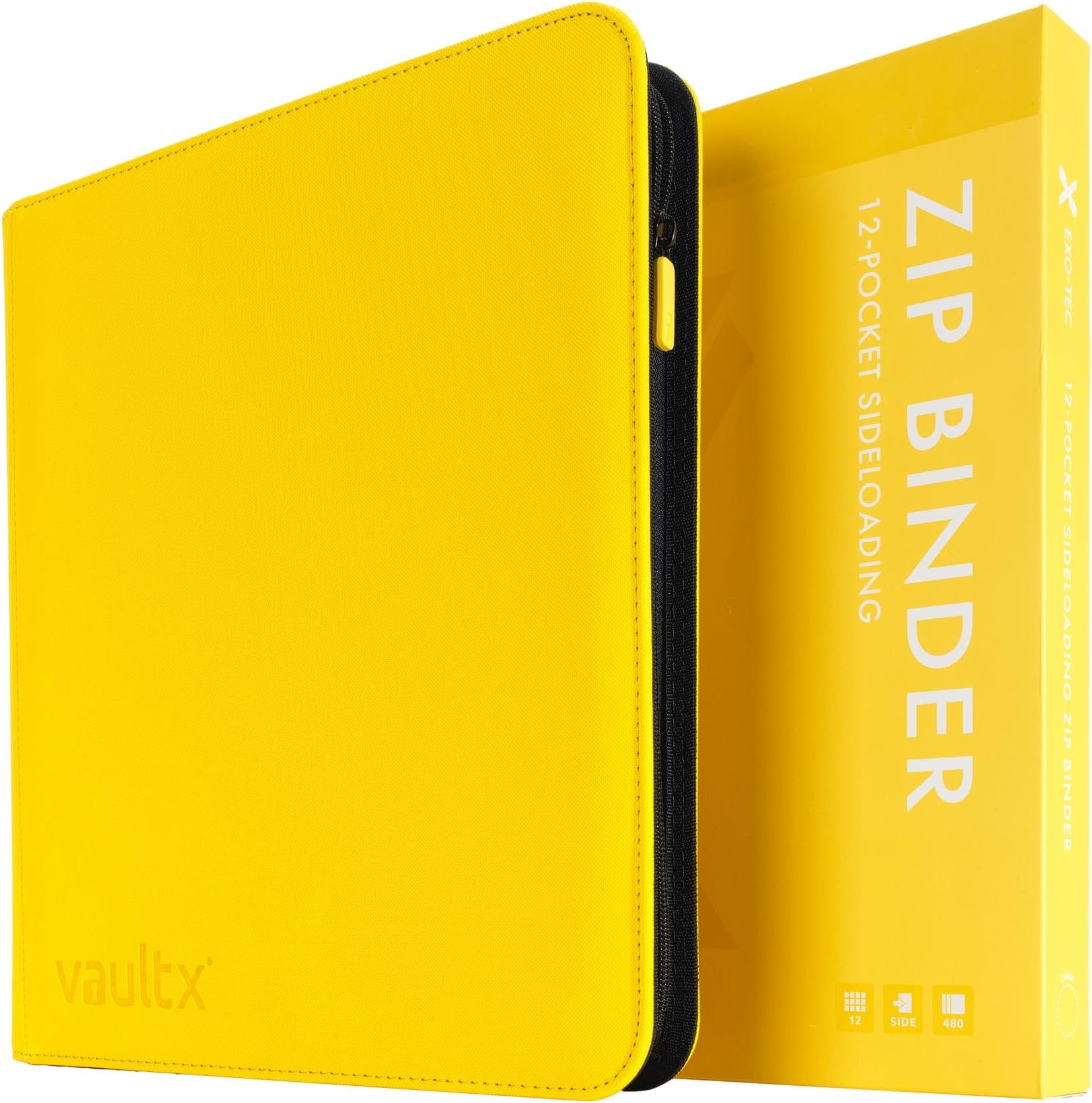 Premium eXo-Tec Zip Binder - 12 Pocket Trading Card Album Folder - 480 Side Loading Pocket Binder for TCG