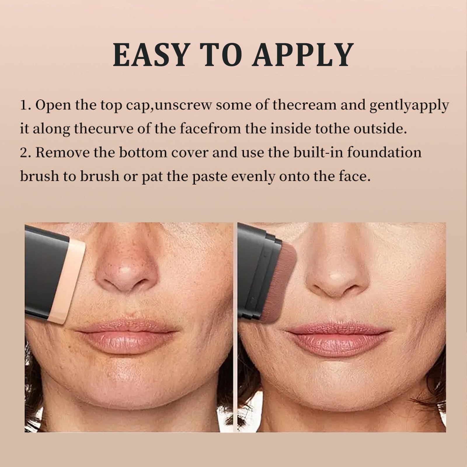 Face Foundation Stick, 2 in 1 Dual-Ended Long-Lasting Concealer Foundation Stick with Brush, Hydrating Contour Sticks Matte Korean foundation Full Coverage for Beauty Face Makeup (03#Light skin tone)