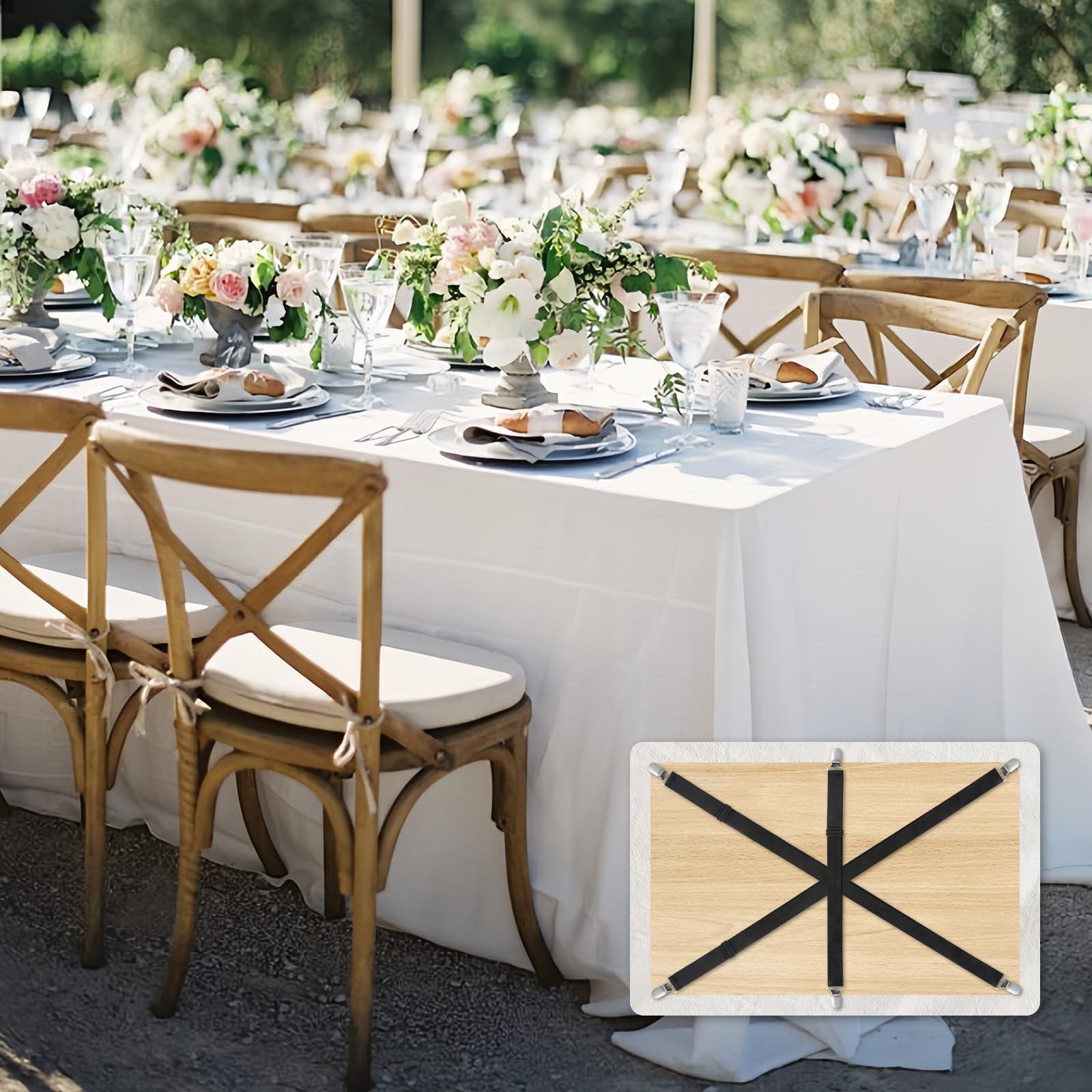 10 pinzas para manteles, para exteriores, para exteriores, para manteles, tensores de sábanas, ajustables, para mesa de jardín, restaurante, mesa de comedor familiar al aire libre