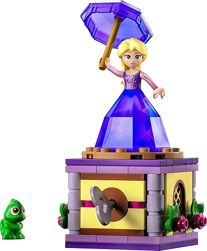 Miniatura 5 de LEGO Disney Princess 43214 - Juguete de construcción con vestido de diamante, minifuñeca y figura de Pascal el camaleón, juguete de cuerda Rapunzel,