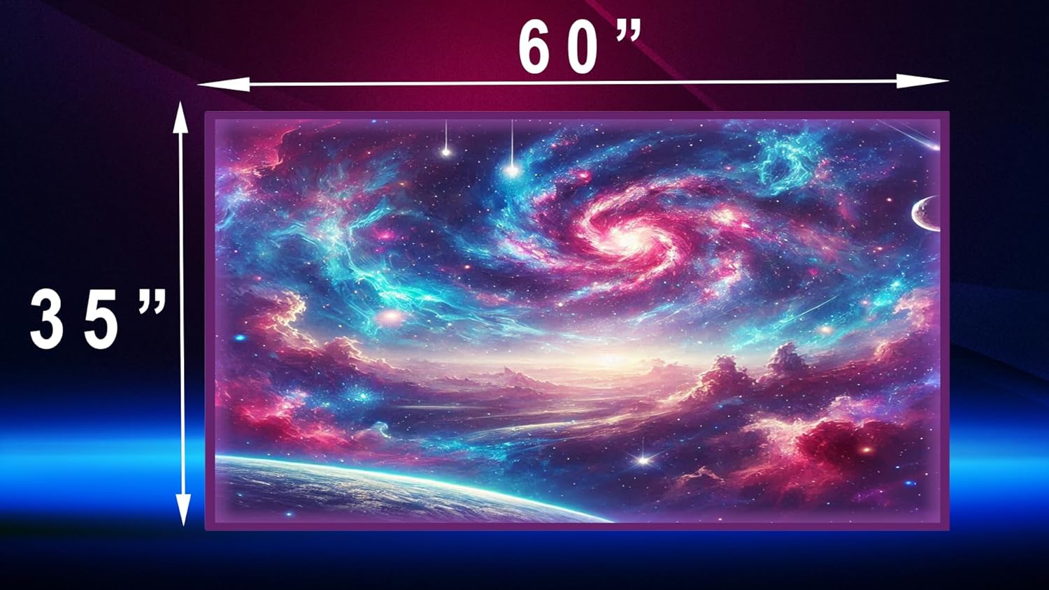 Gaming Rug RGB LED Light (3x5 Galactic Vortex) - Bedroom Gamer Rug Floor Mat Gaming Decor - Kids Room Rug Anti Slip Mat for Gamer Chair – Play Game Room Décor for Teen, Boys, Kids