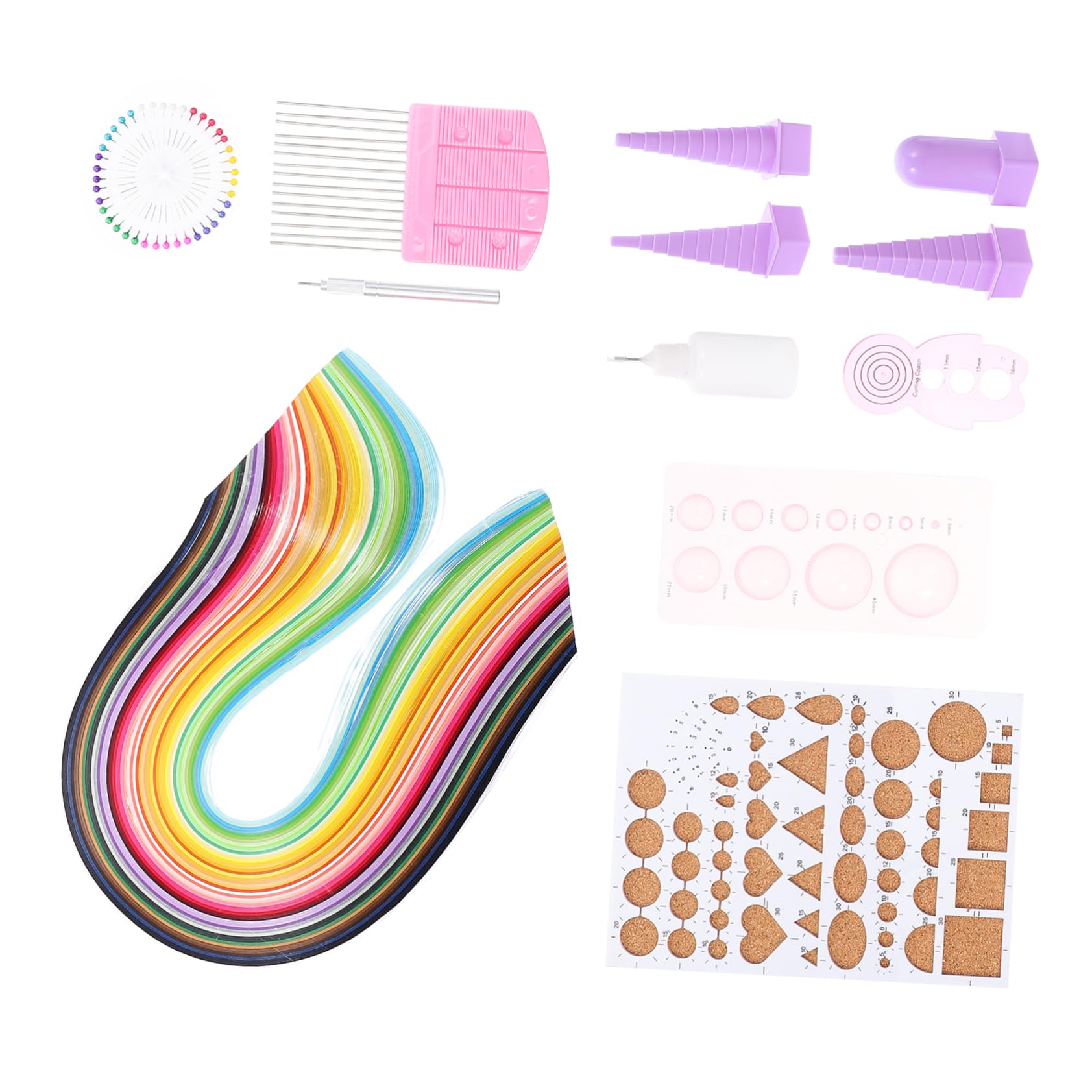 STOBOK Kit Per Quilling Di Carta Carta Artistica Strisce Colorate Per Fai Da Te Strumenti Per Creazione Di Biglietti Di Strisce Per Quilling