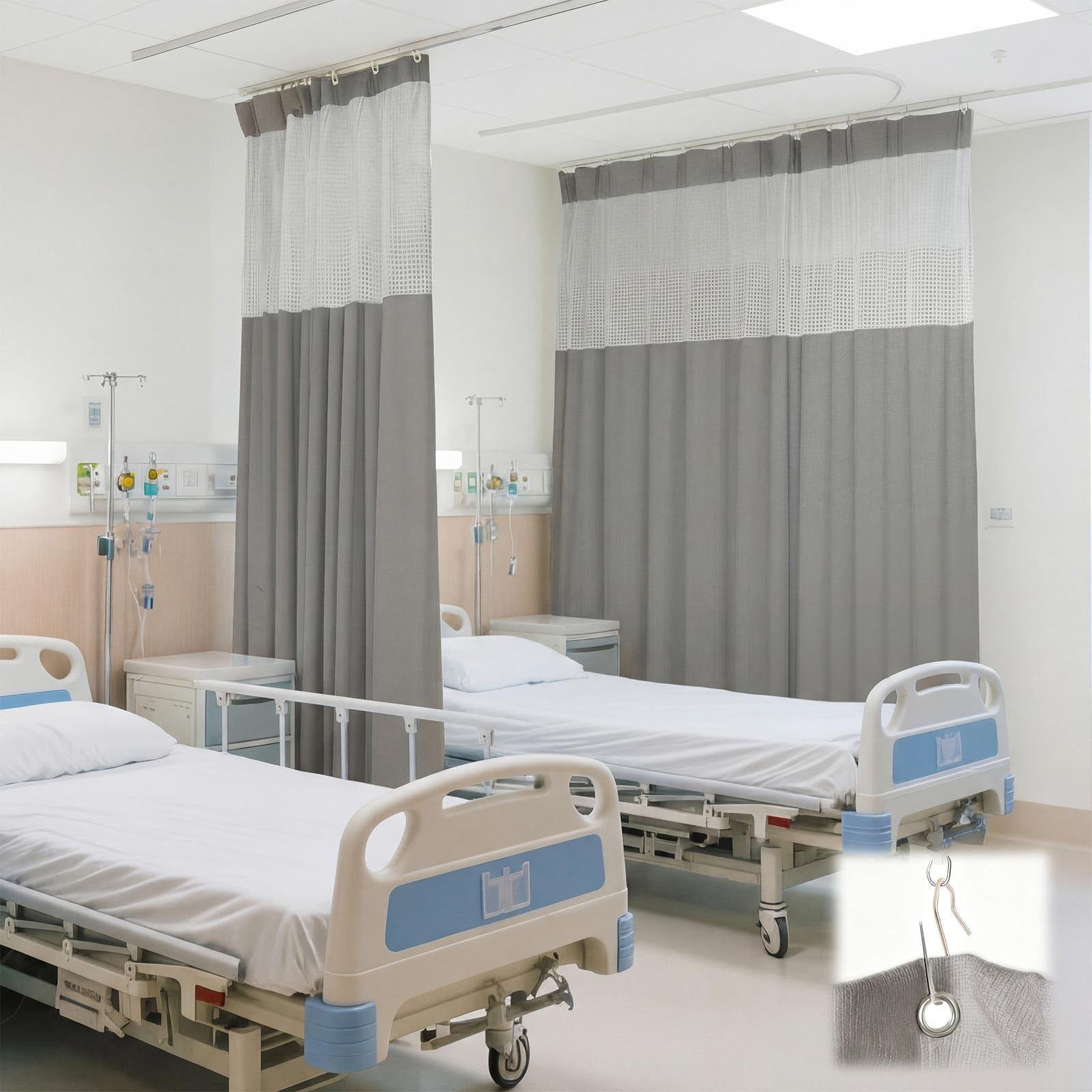 108"W X 96"L /9 X 8FT Hospital Curtains with Grommet Top