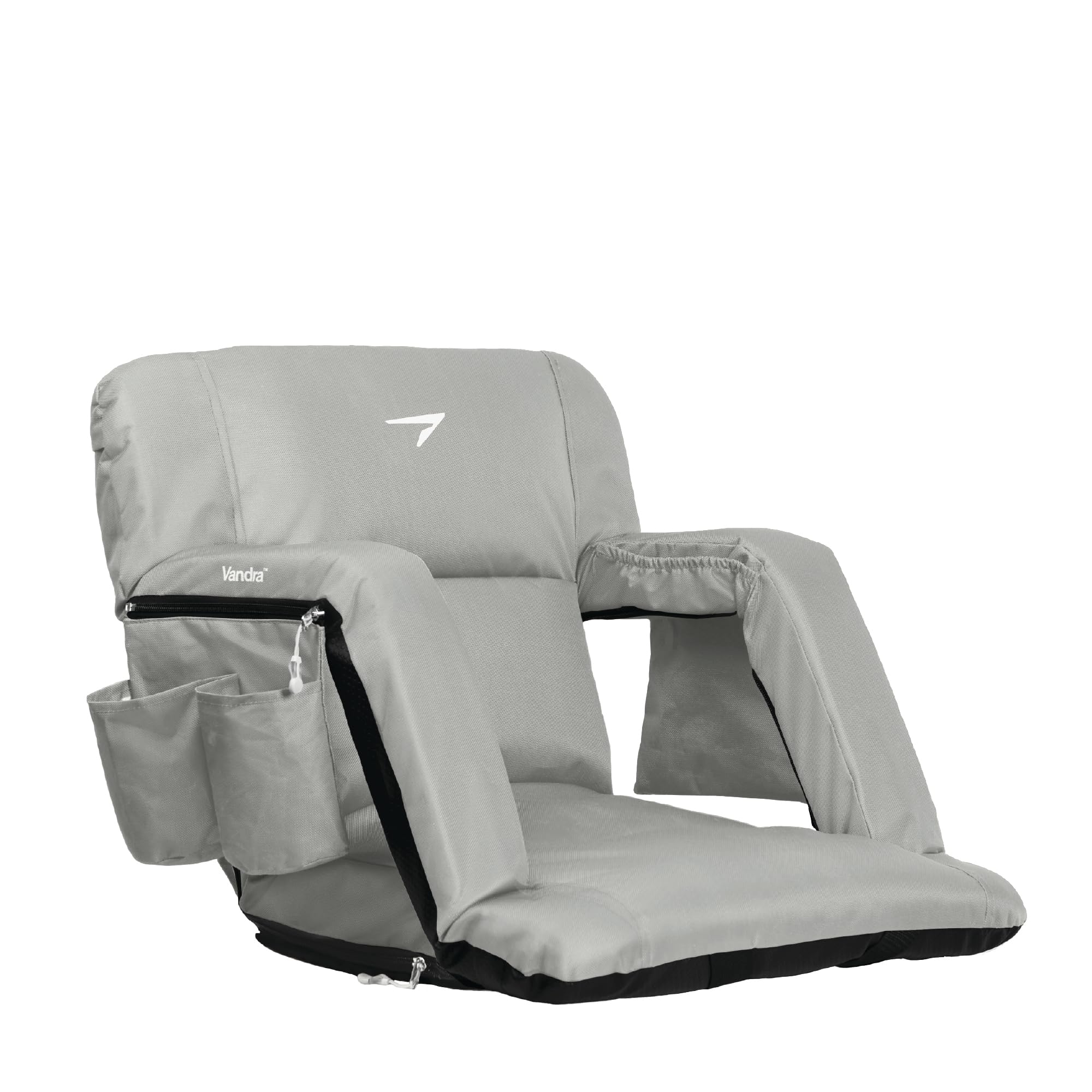 Vandra™ Arc - Scandinavian Stadium Seat with Back Support &amp; BenchLock™ - Wide Padded Bleacher Chair with Cushion &amp; Arc Recline™ Arm Rest for Bleachers